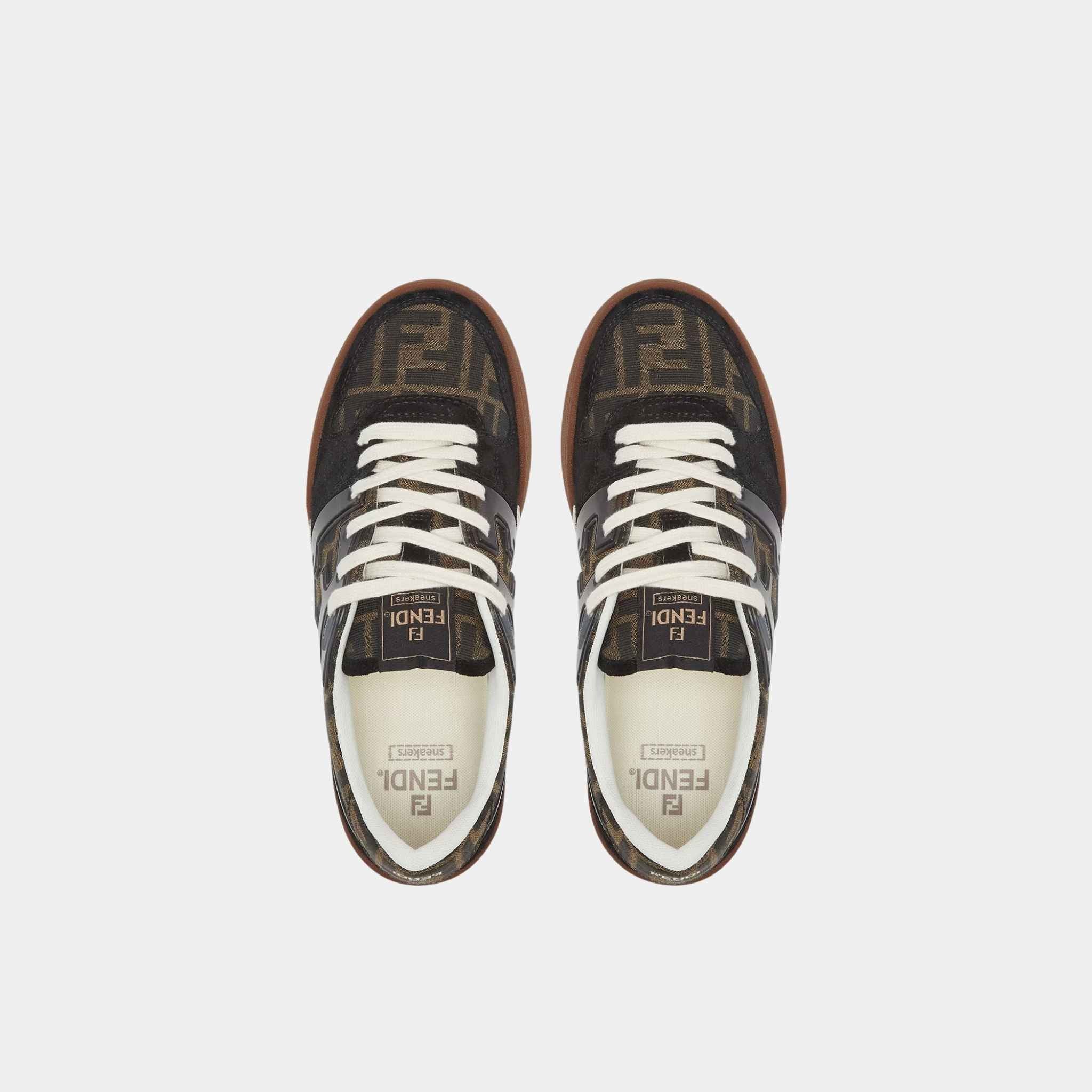 Fendi Match Canvas Low-Tops Suede, Black, Top