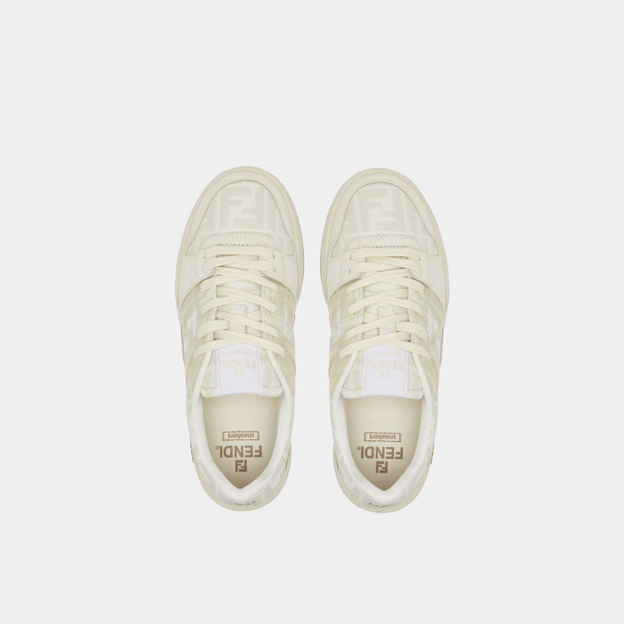 Fendi Match Canvas Low-Tops Suede, White, Top