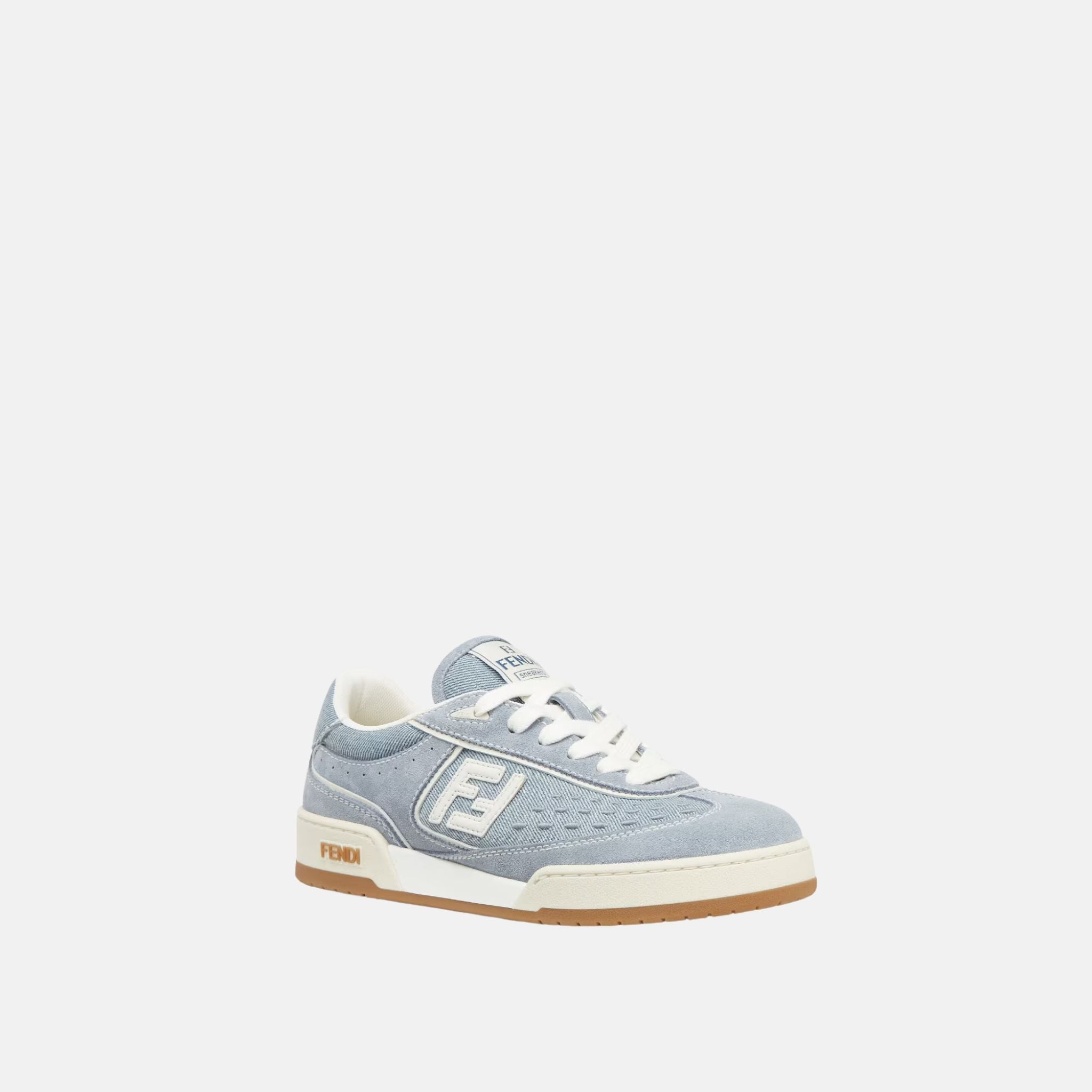 Match Low Tops In Denim Fabric And Suede, Front