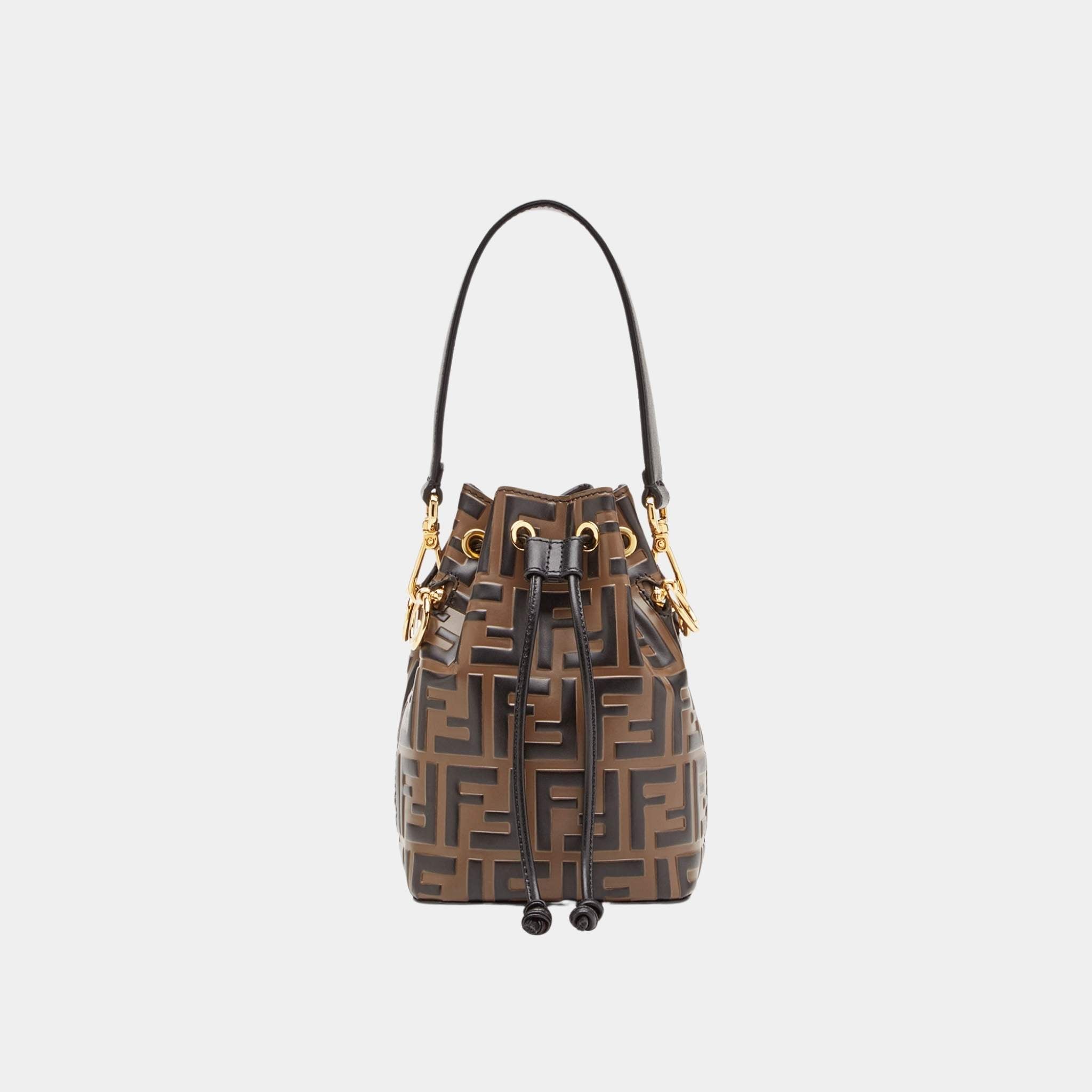 Fendi Mon Tresor Brown Leather Mini-Bag, Front