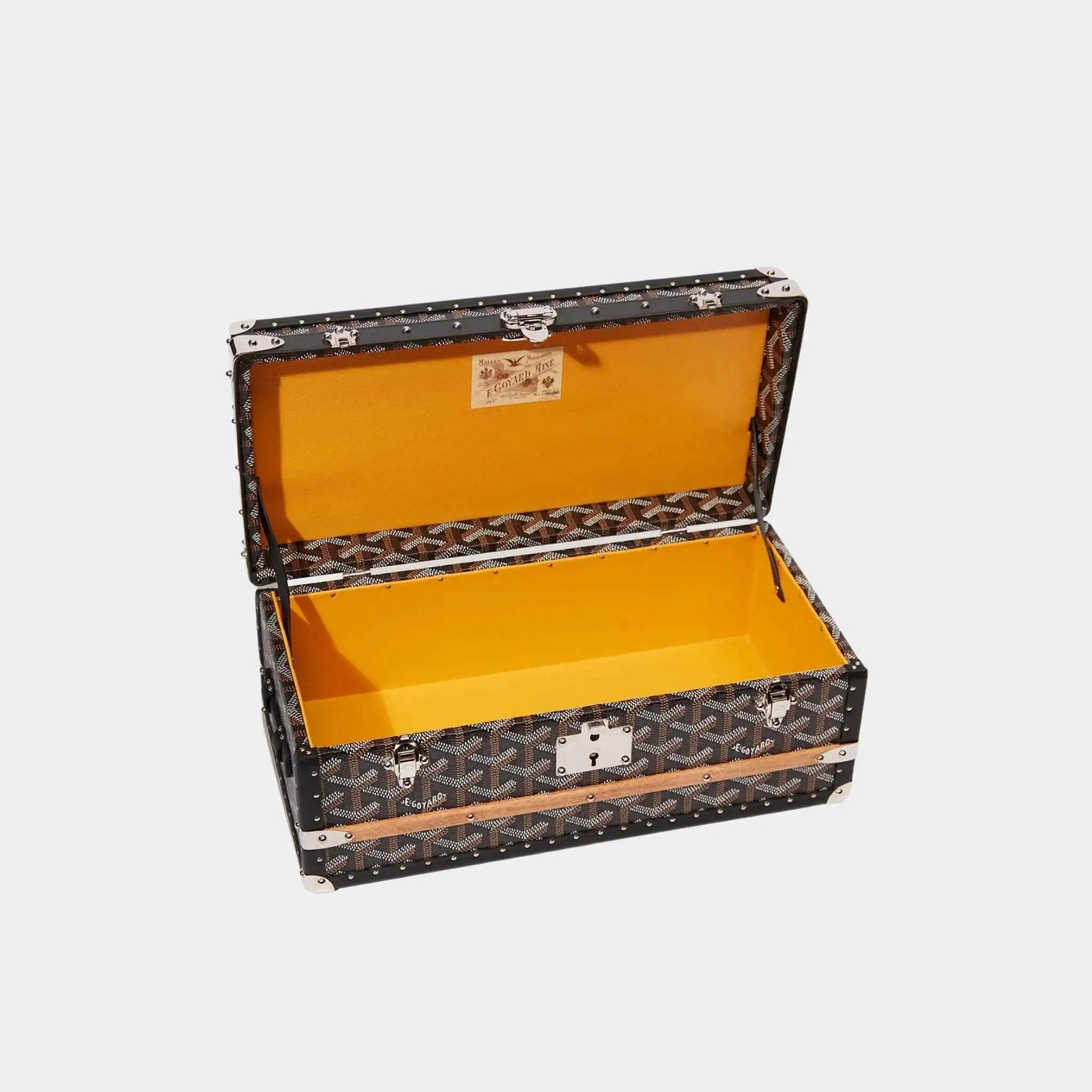 Goyard 352 Case with Two Trunk Clasps, Black, Inside