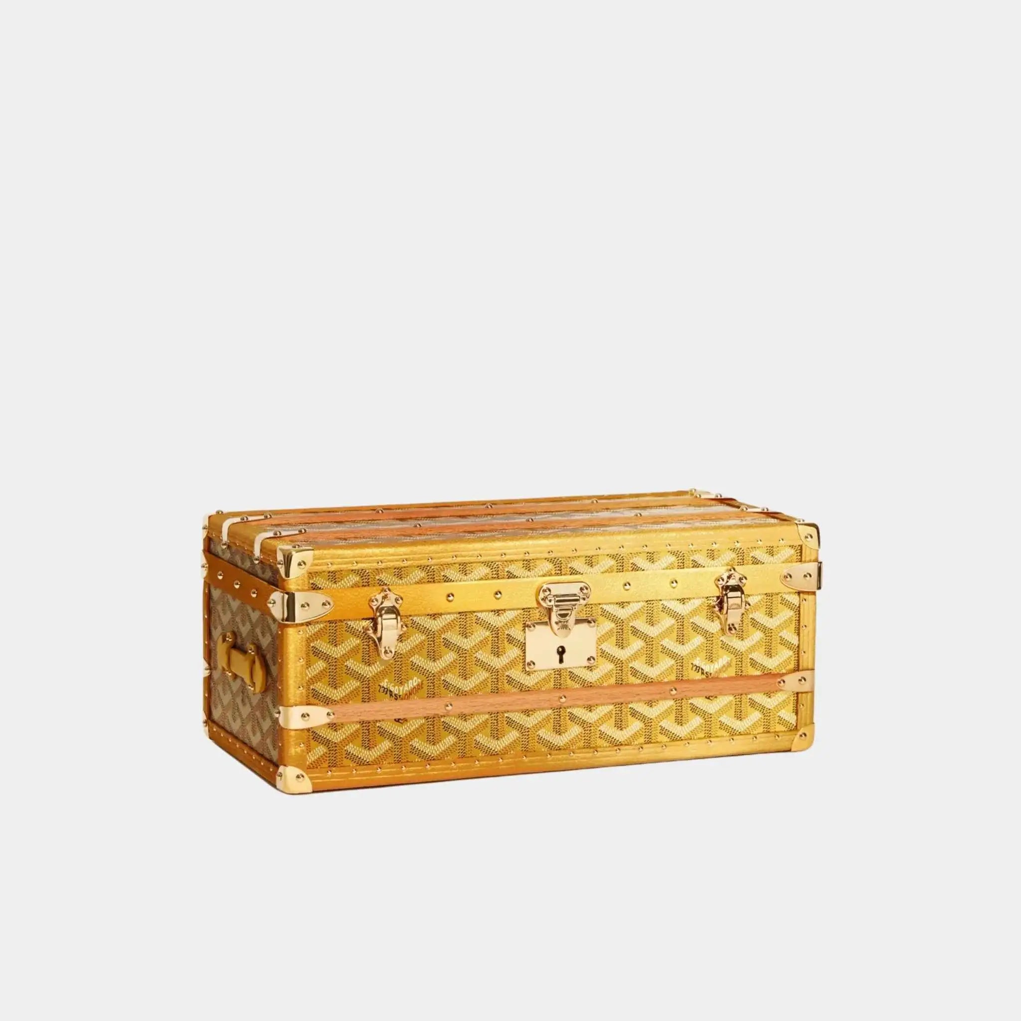 Goyard 352 Case with Two Trunk Clasps, Gold, Front