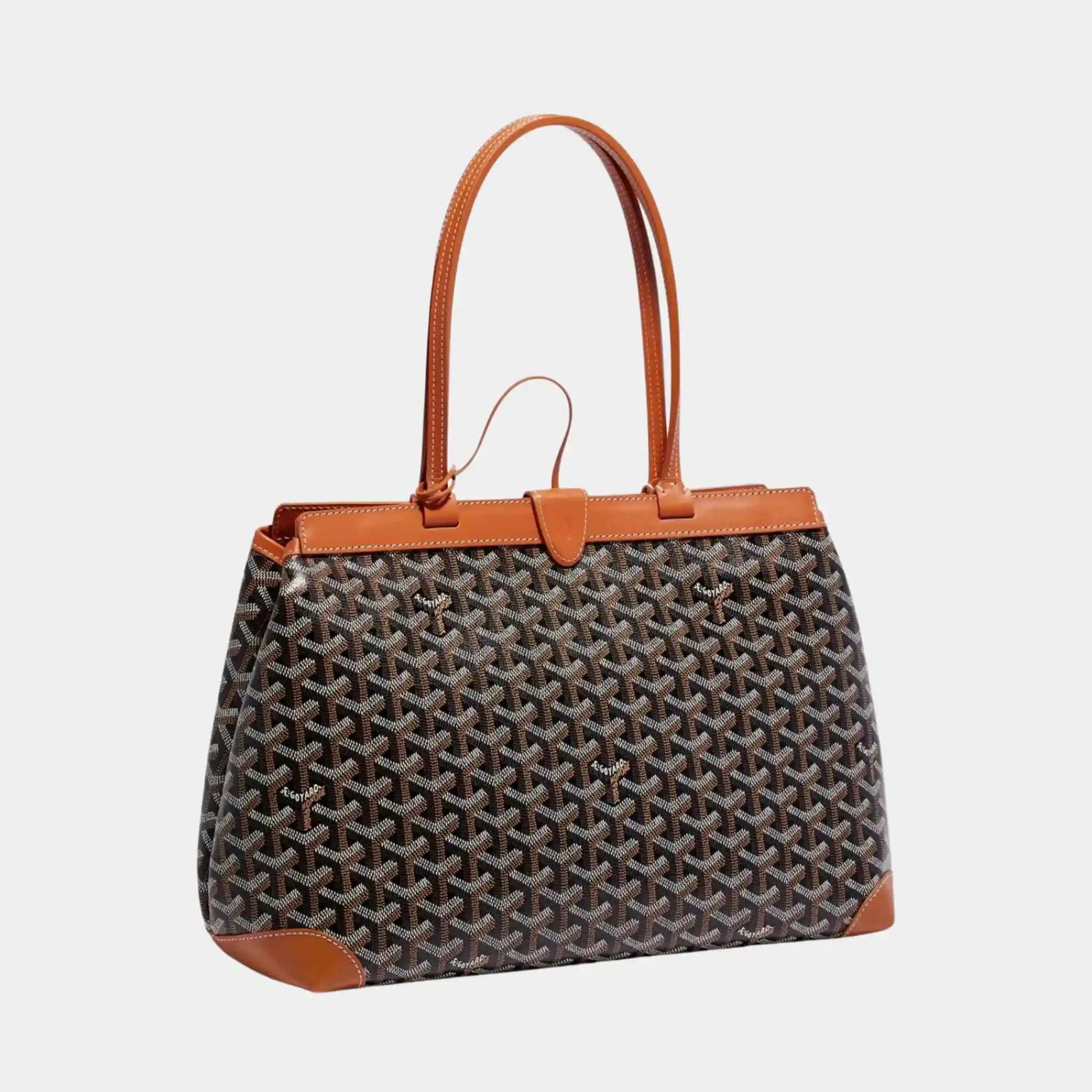 Goyard Bellechasse Biaude PM Bag, Black and Tan, Front, Side