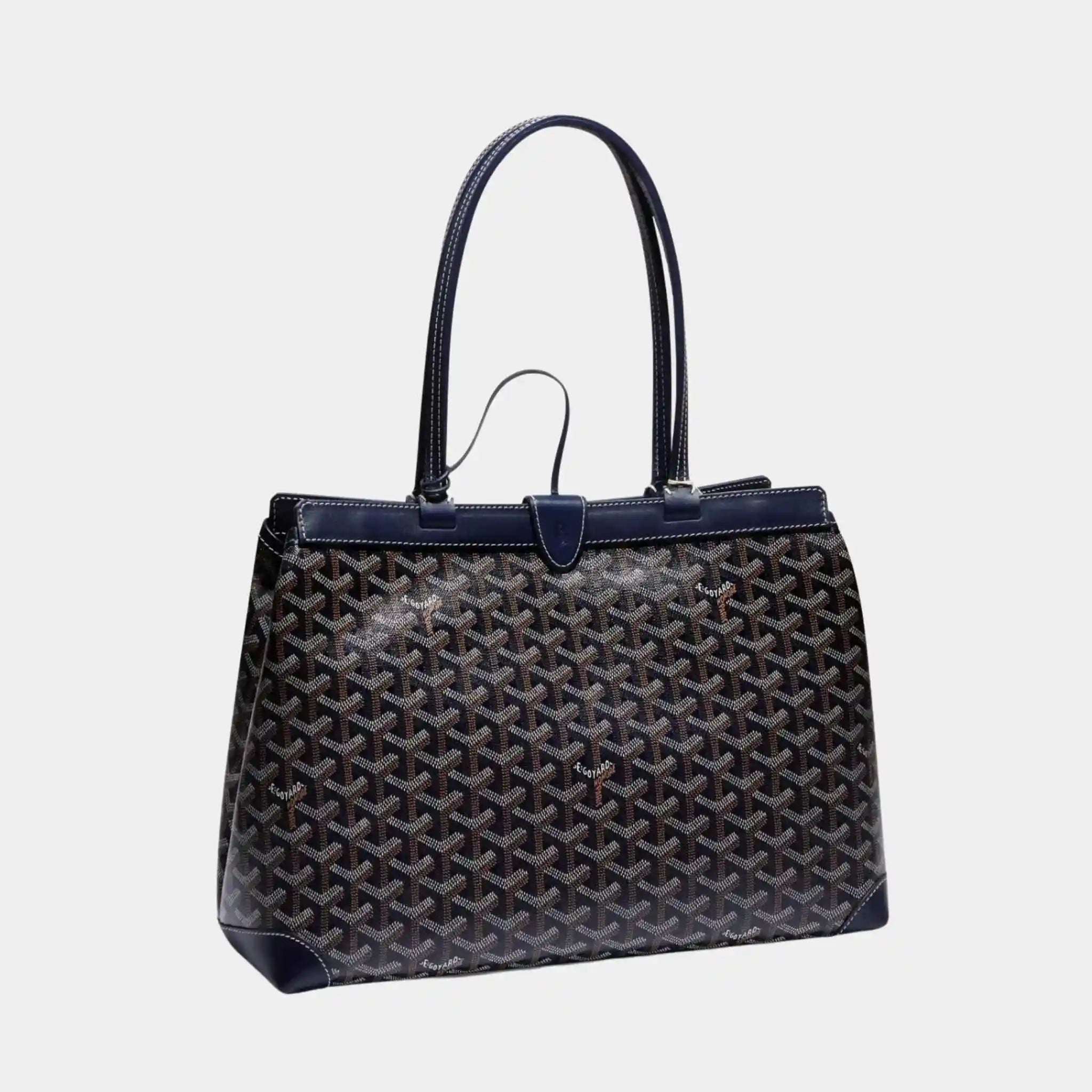 Goyard Bellechasse Biaude PM Bag, Navy Blue, Front, Side