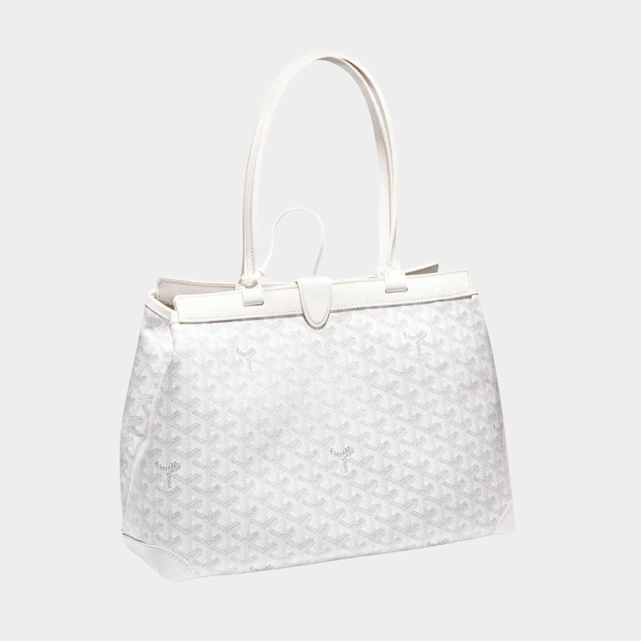 Goyard Bellechasse Biaude PM Bag, White, Front, Side