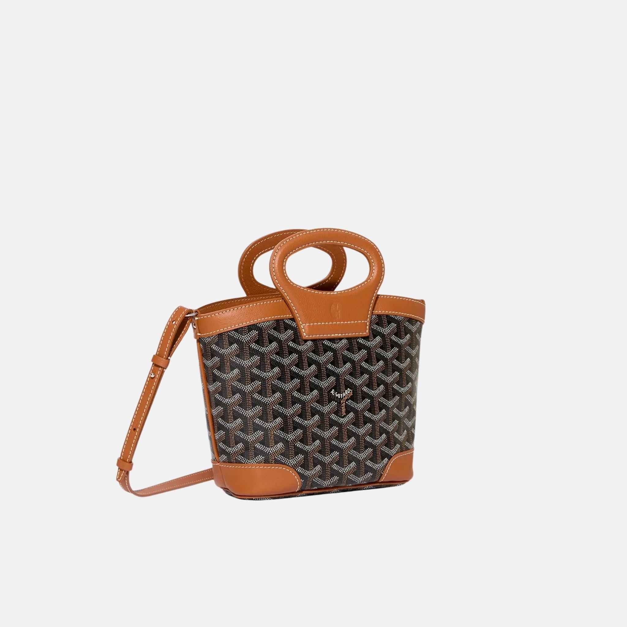 Goyard Beluga Mini Bag, Black and Tan, Front