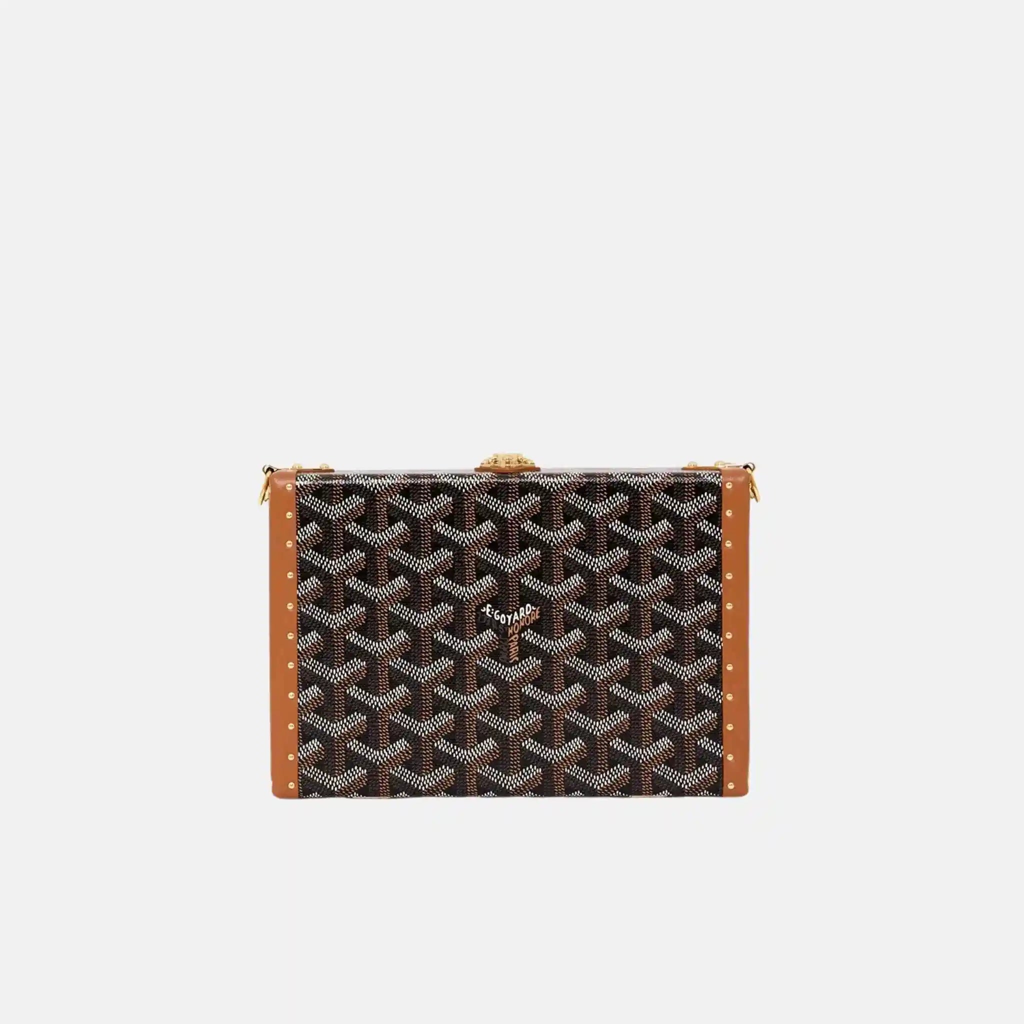 Goyard Bezons Trunk Bag, Black and Tan, Front
