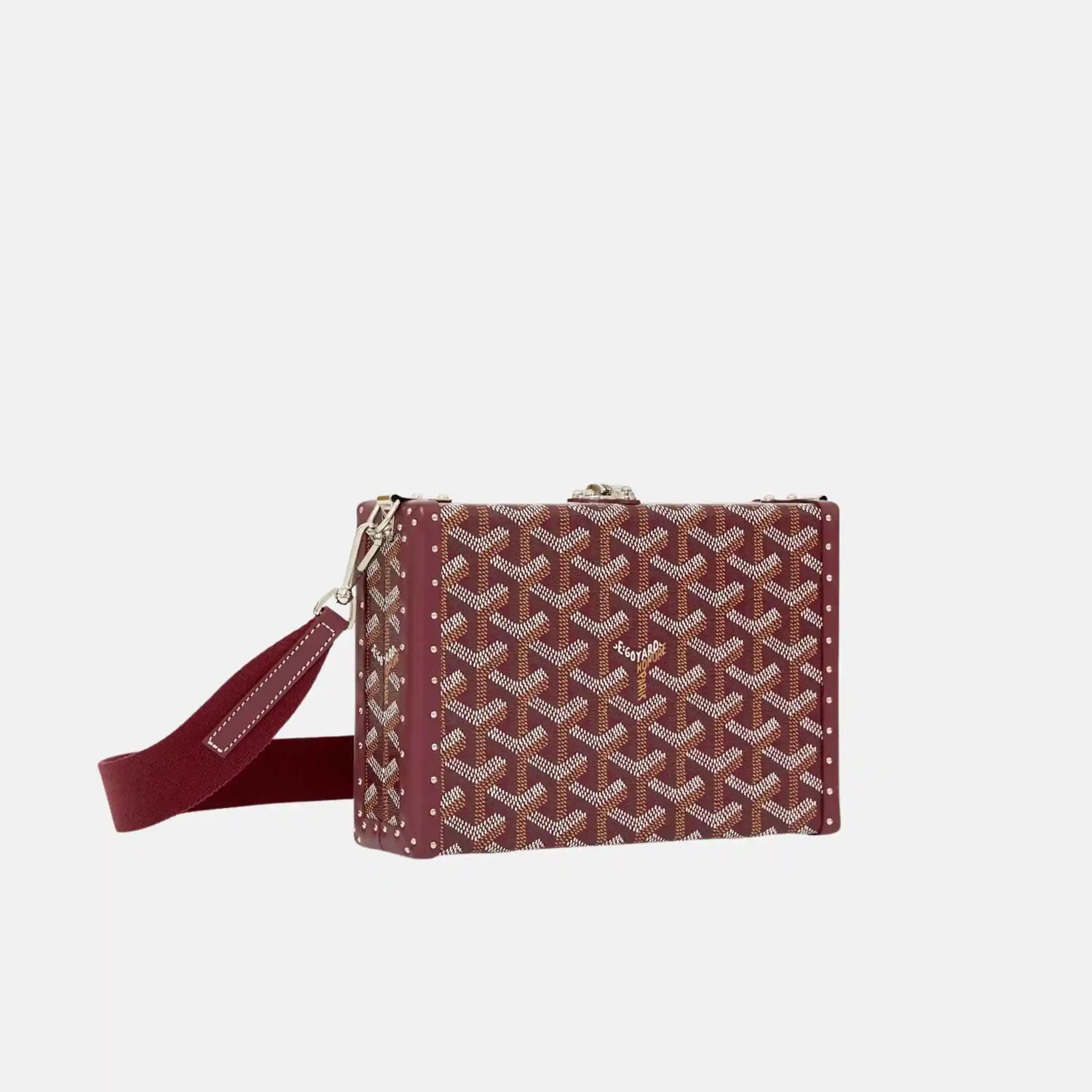 Goyard Bezons Trunk Bag, Burgundy, Side