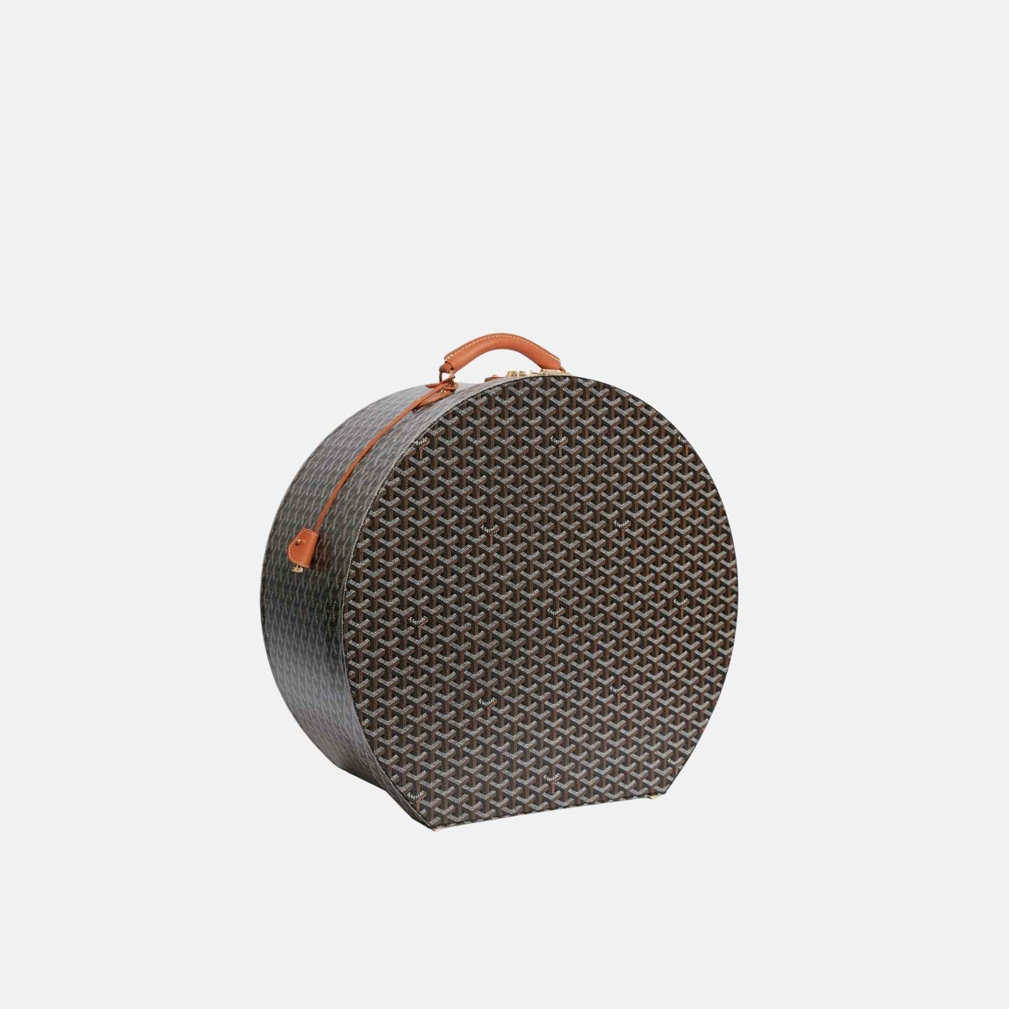Goyard Boite Chapeau, Black and Tan, Front