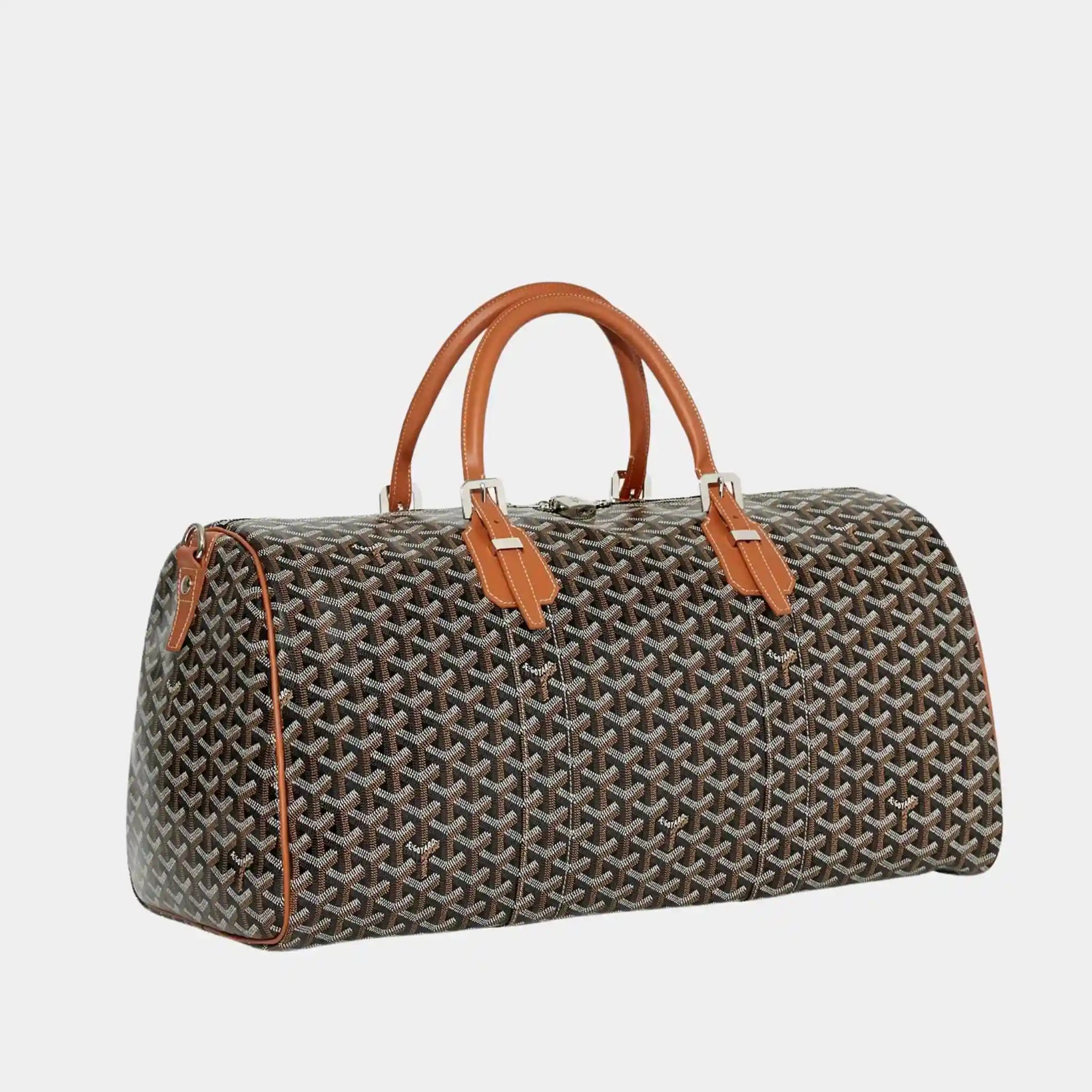 Goyard Boston 50 Bag, Black and Tan