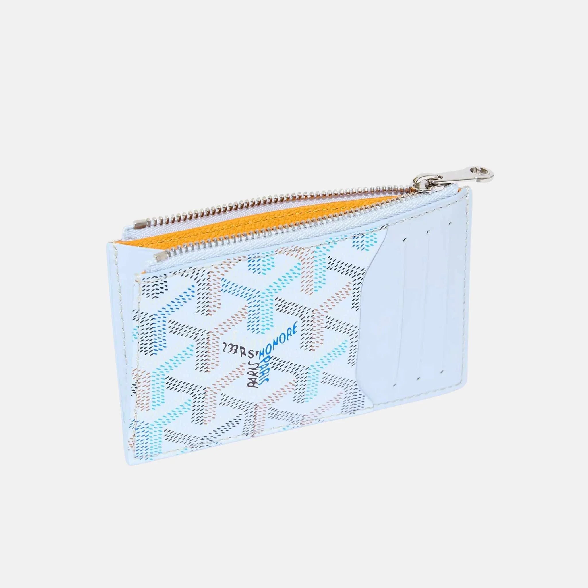 Goyard Bourbon Zipped Card Holder Multicoloured Limited Edition, Polar Blue, Inside