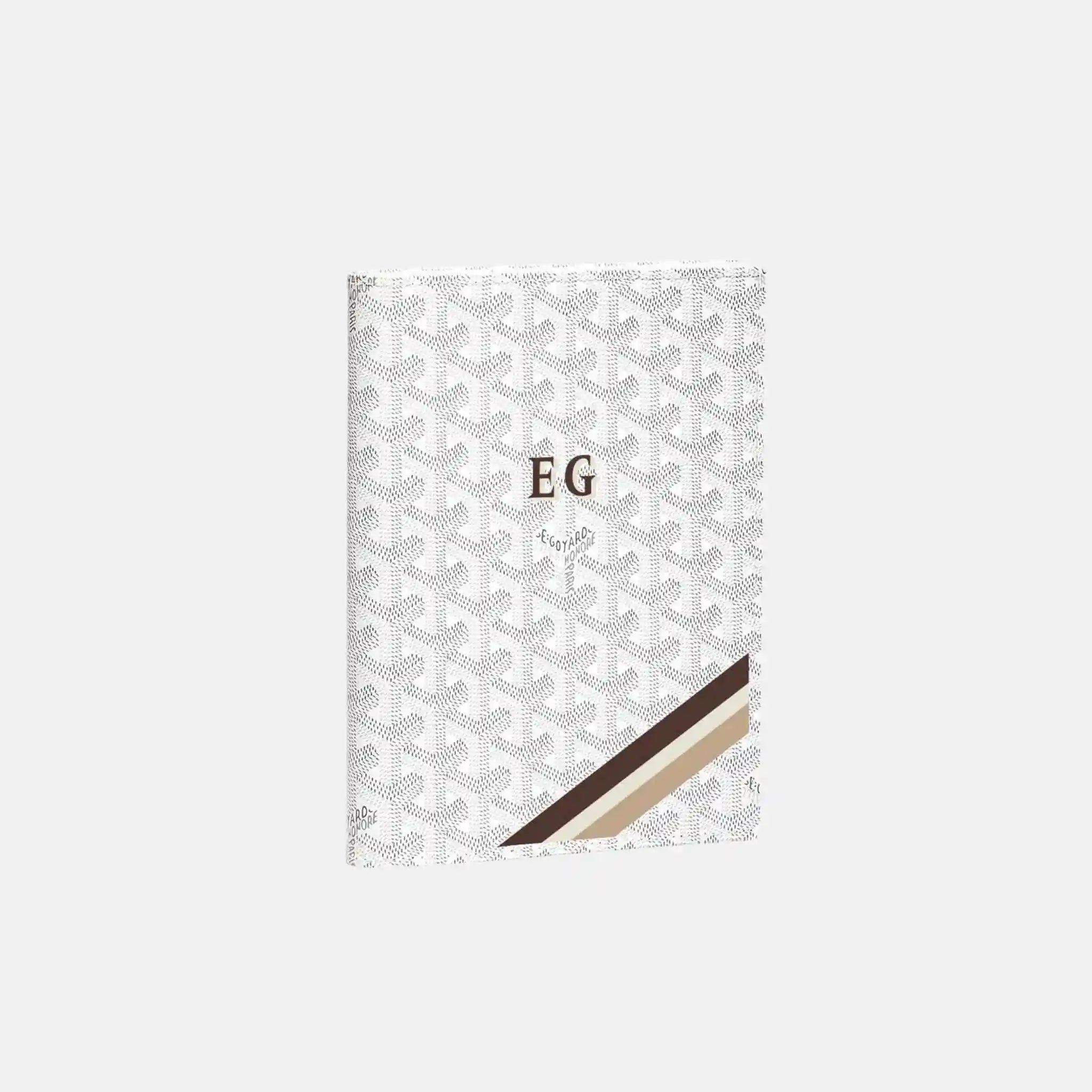 Goyard Castiglione Cover Stripes and Initials, White