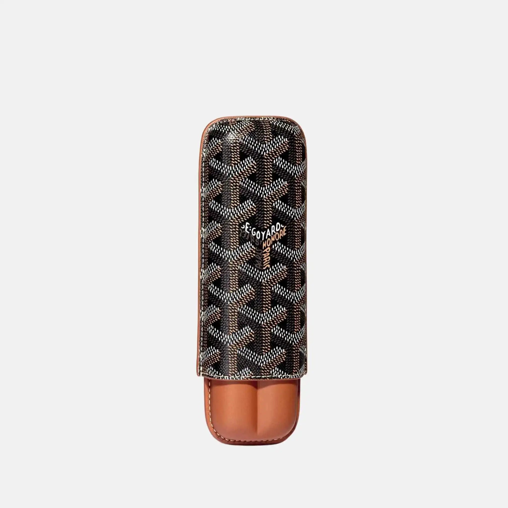 Goyard Churchill 2 Cigar Case, Black and Tan