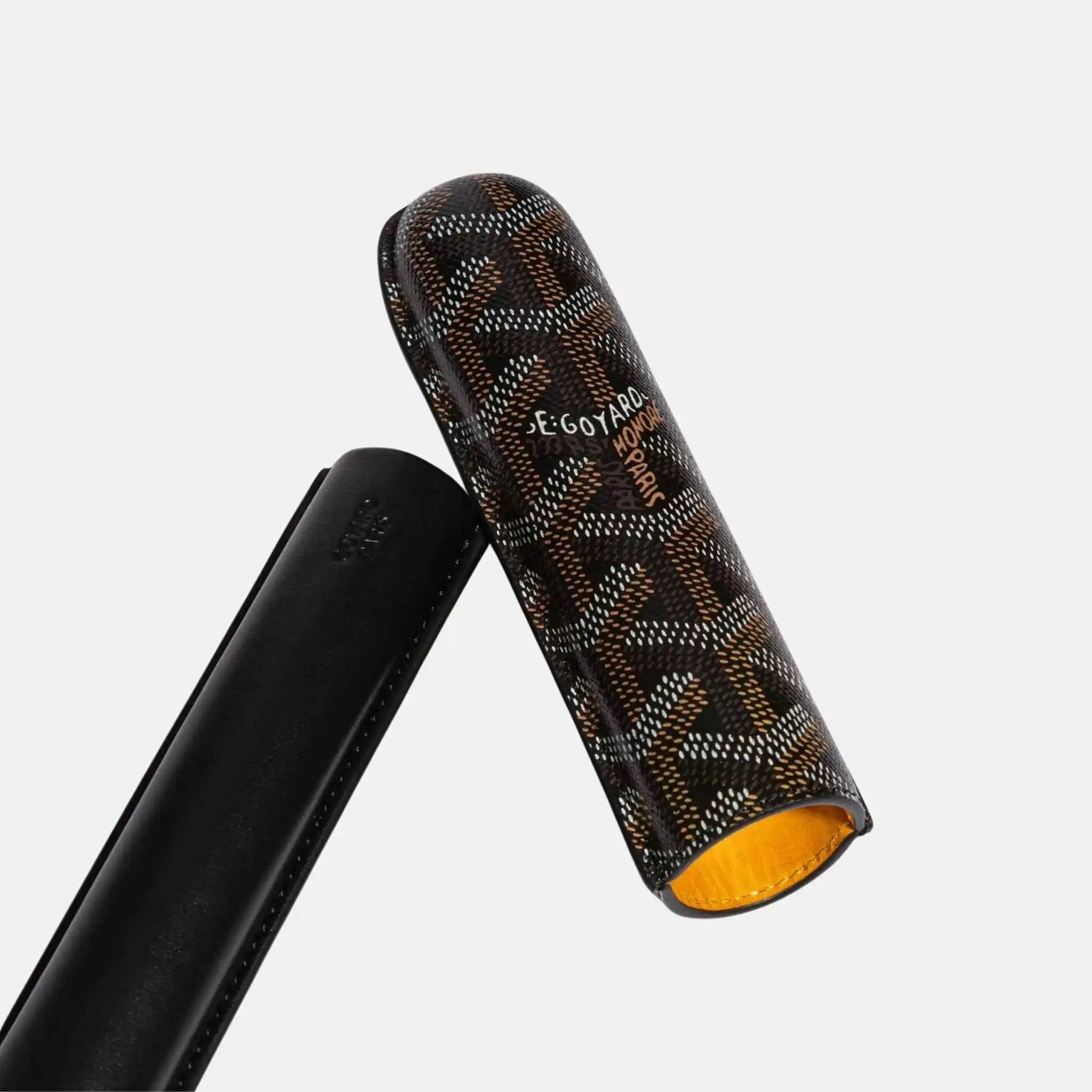 Goyard Churchill Single Cigar Case, Black, Open