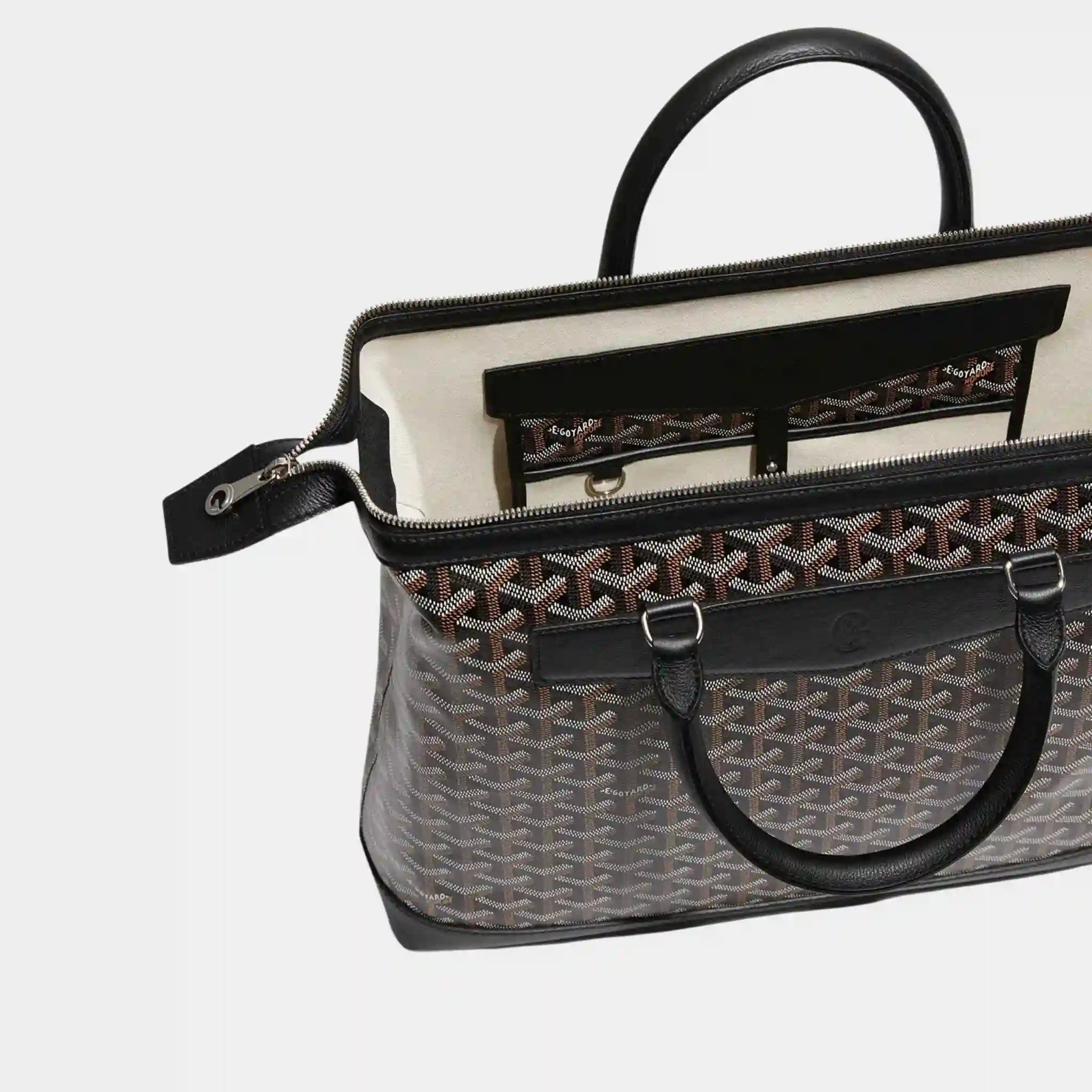 Goyard Cisalpin Document Case, Black, Inside View