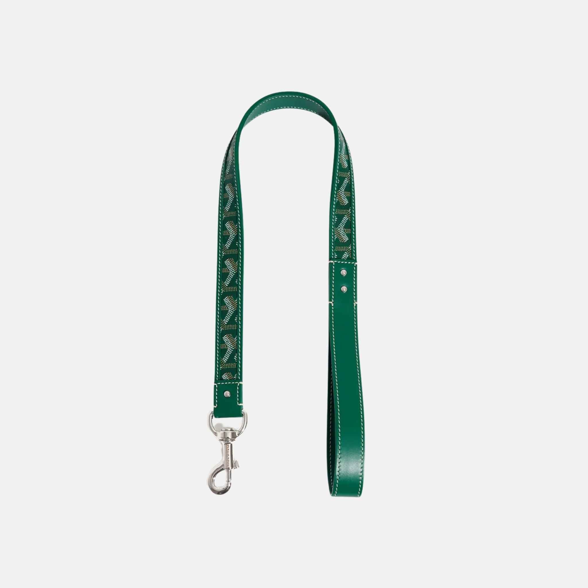 Goyard Franklin Luxury Dog Leash, Green, Front