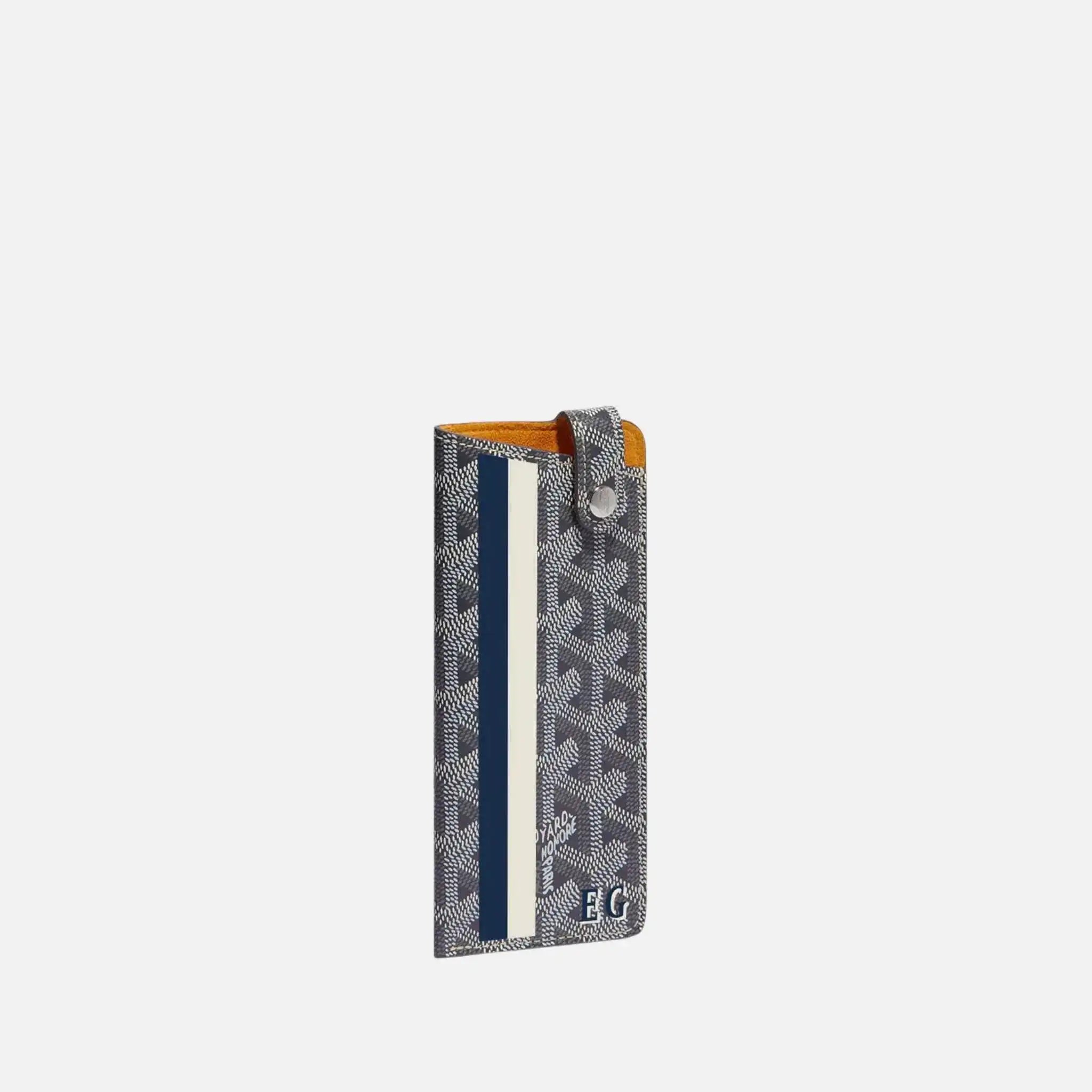 Goyard Montmartre PM Glasses Case Stripes and Initials, Grey