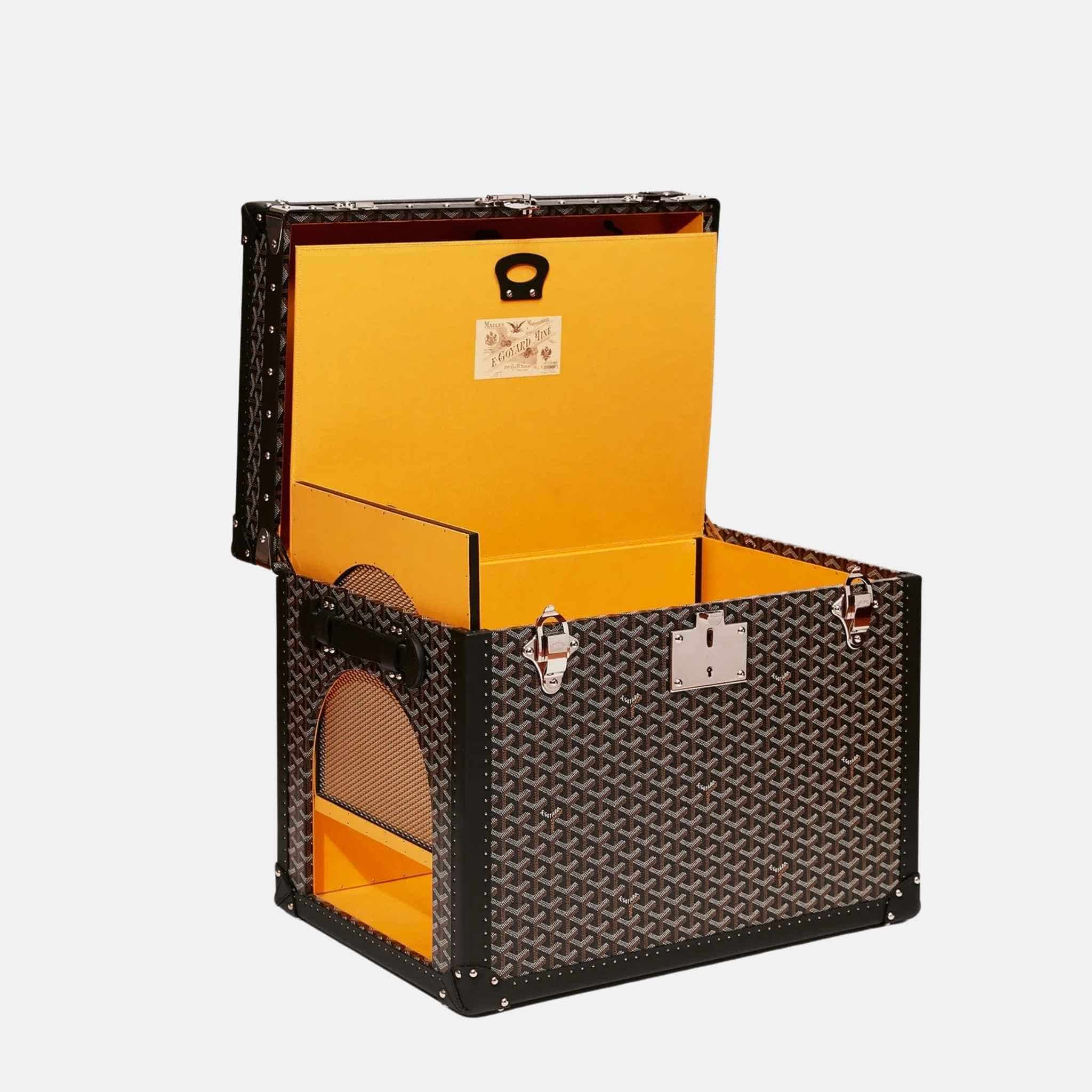 Goyard Niche Luxury Pet Trunk, Black, Inside