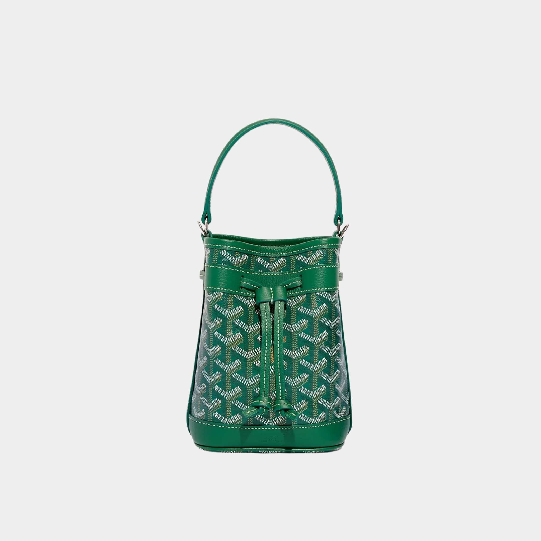 Goyard Petit Flot Mini Bucket Bag, Green, Front