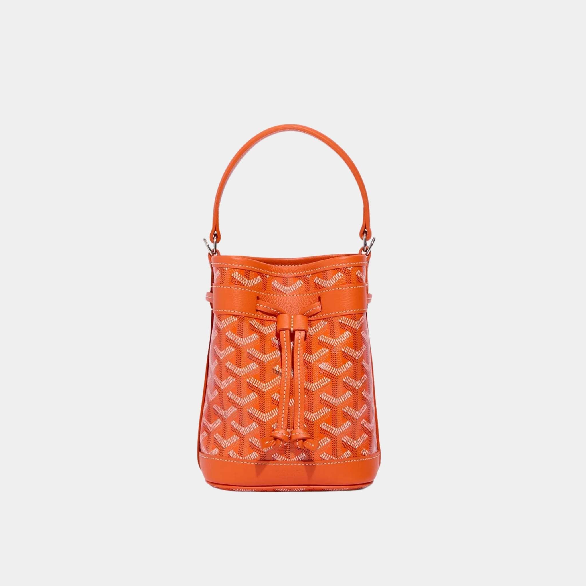 Goyard Petit Flot Mini Bucket Bag, Orange, Front