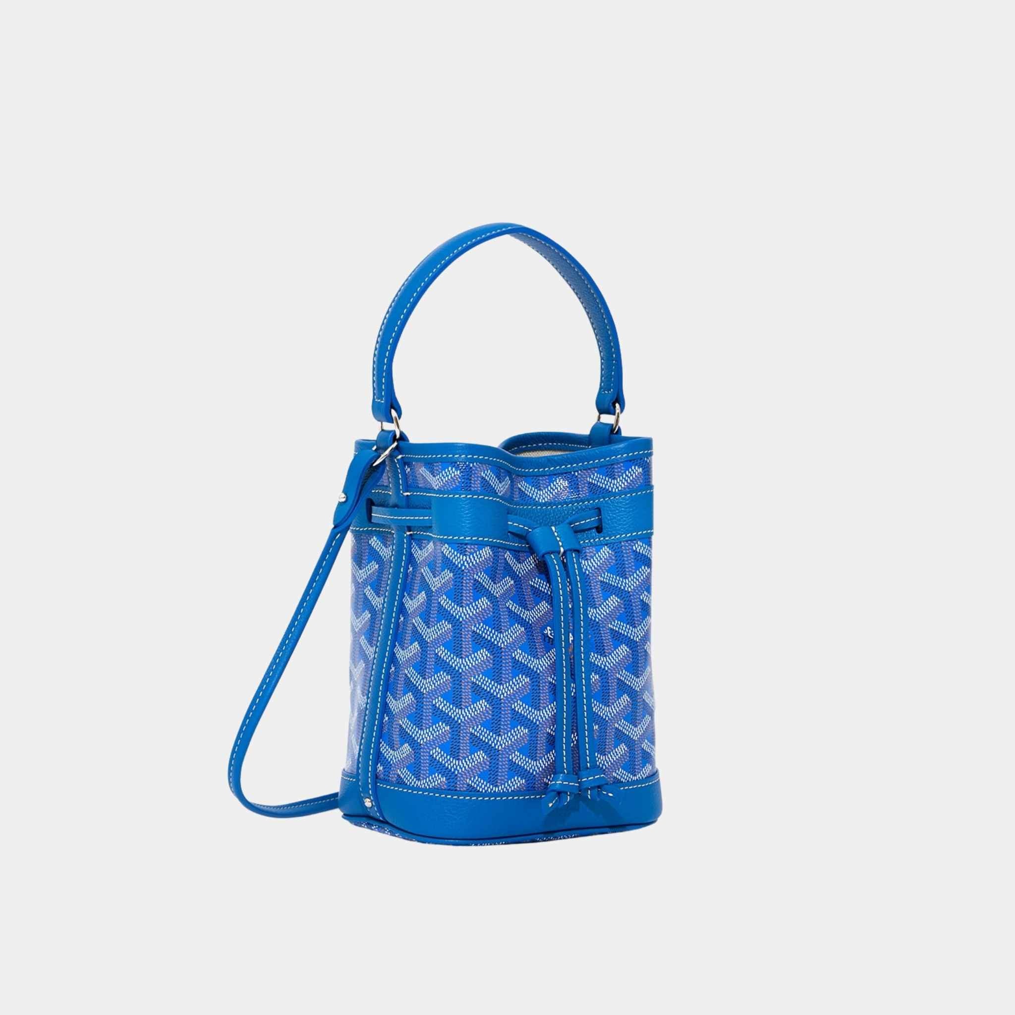 Goyard Petit Flot Mini Bucket Bag, Sky Blue, Side