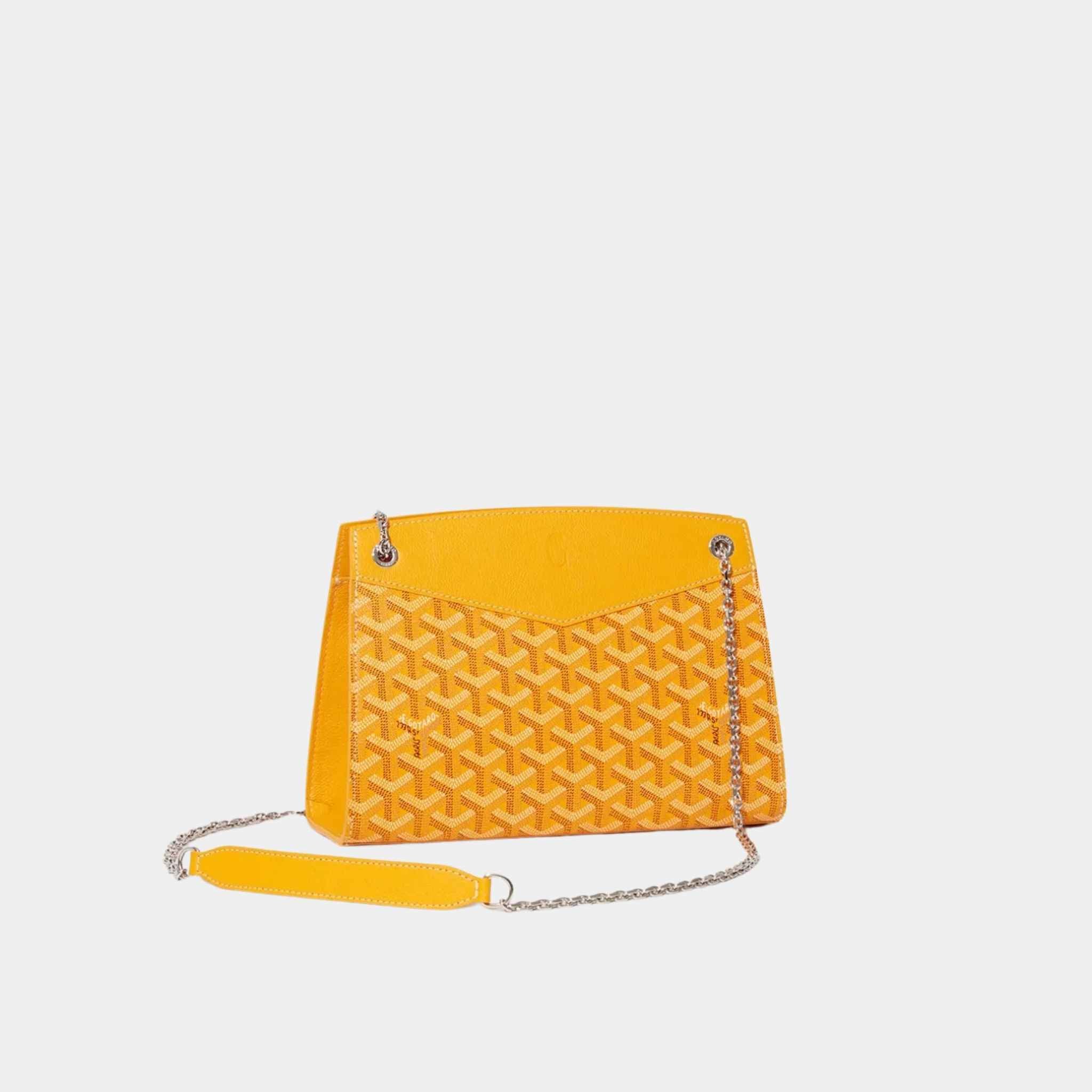 Goyard Rouette Structuré PM Handbag, Yellow, Front View