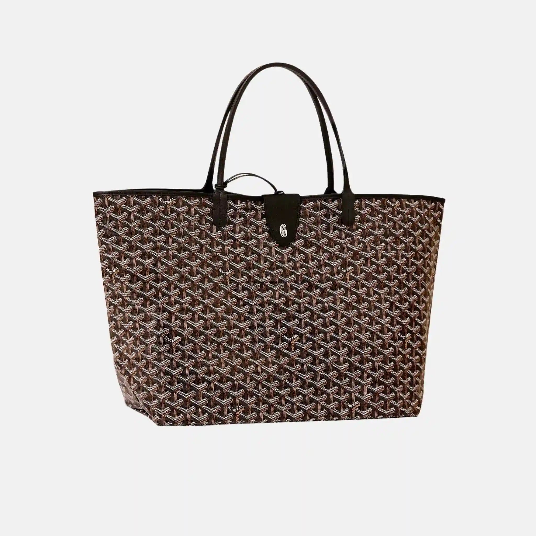 Goyard Saint Louis GM Bag, Black, Front, WIth Croc