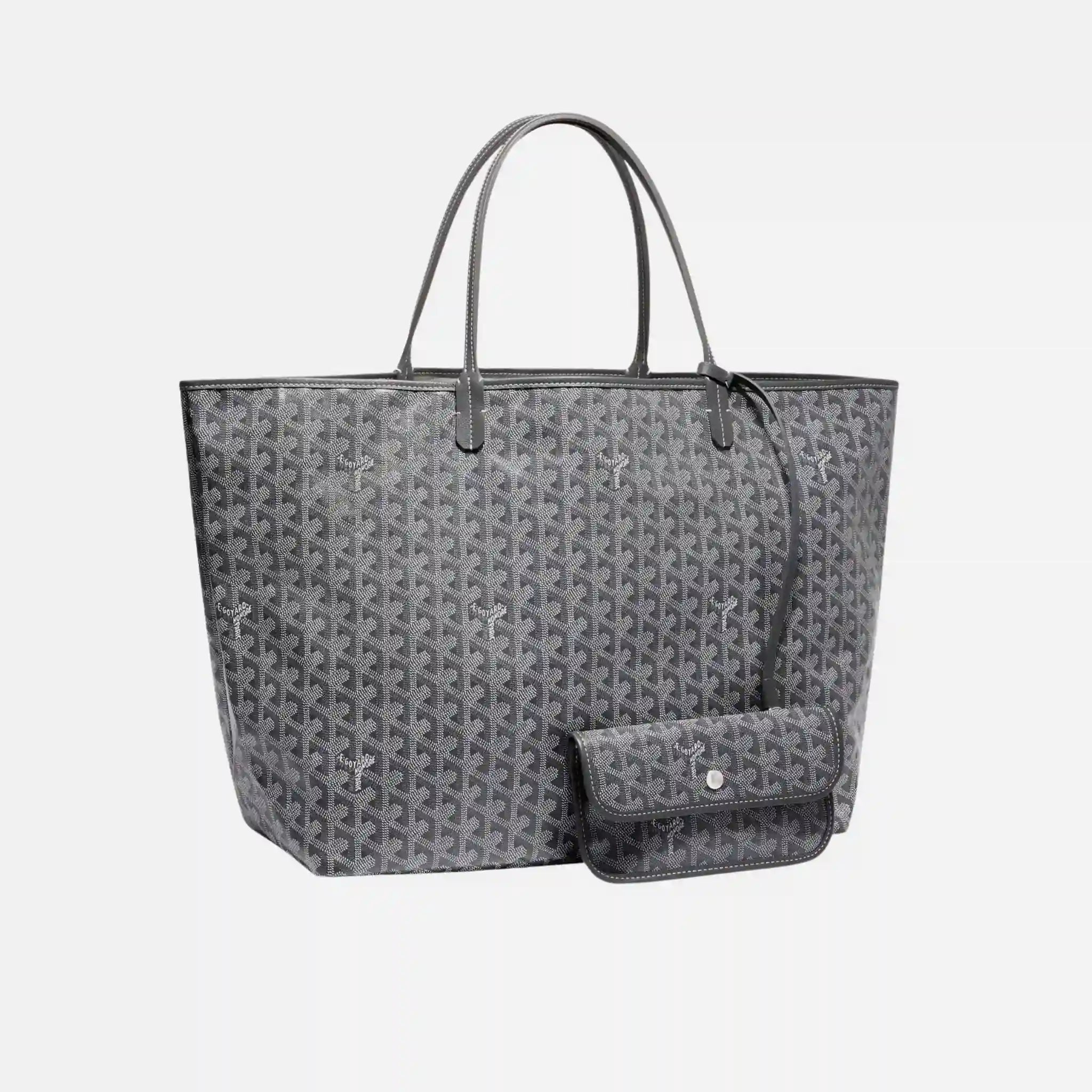 Goyard Saint Louis GM Bag, Grey, front