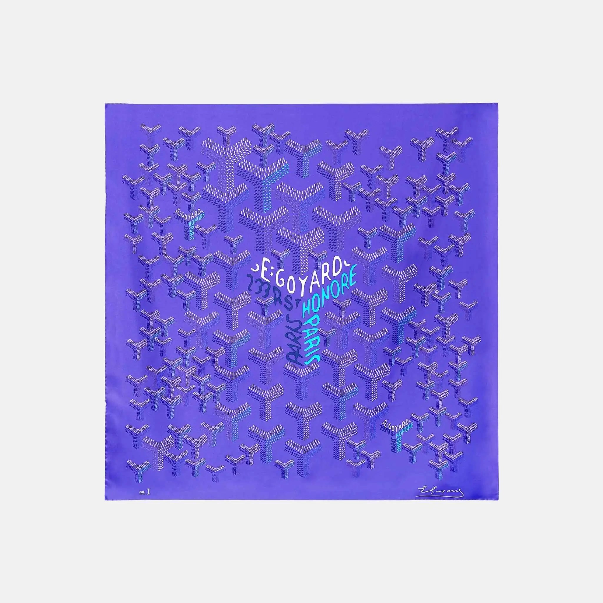 Goyard Scarf No 1 Limited Edition, Blueberry Purple