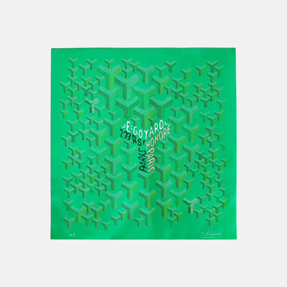 Goyard Scarf No 1 Limited Edition, Meadow Green