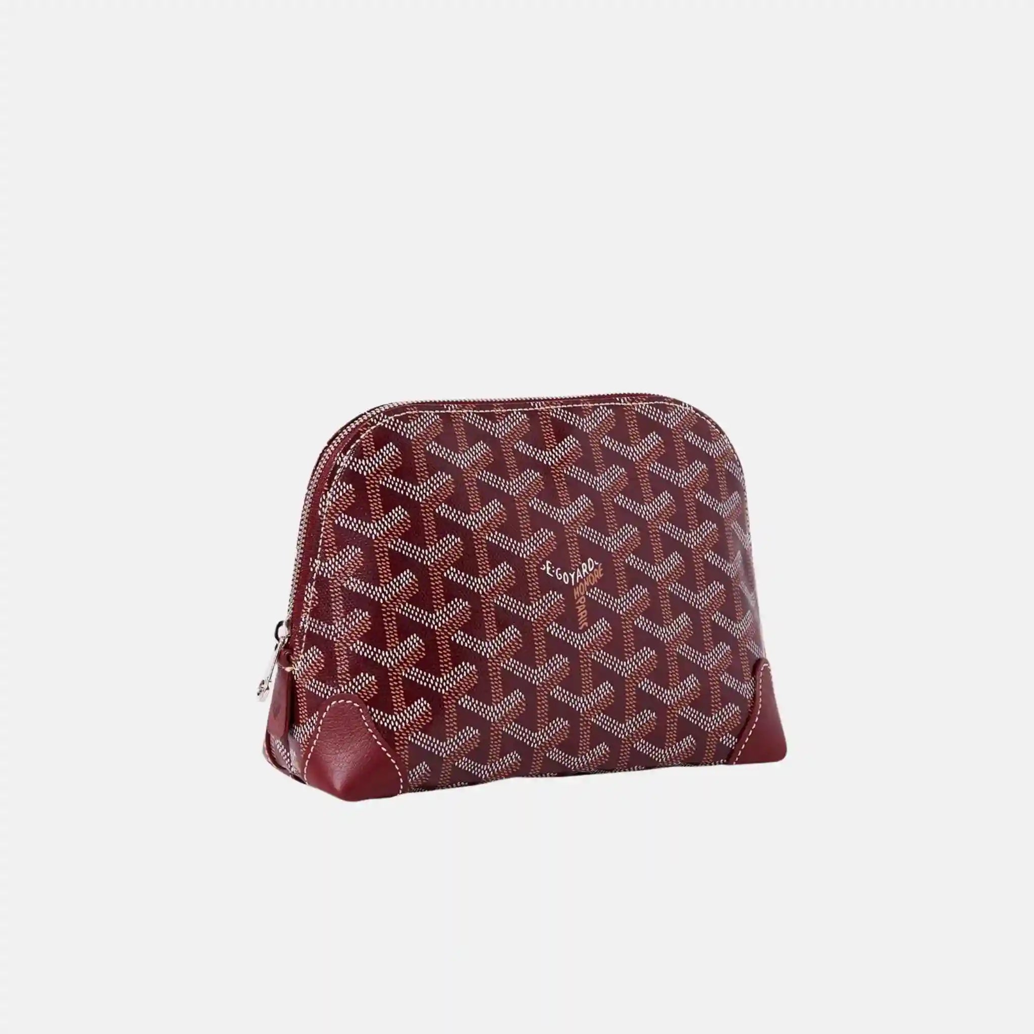 Goyard Vendome Cosmetic Pouch, Burgundy, Side