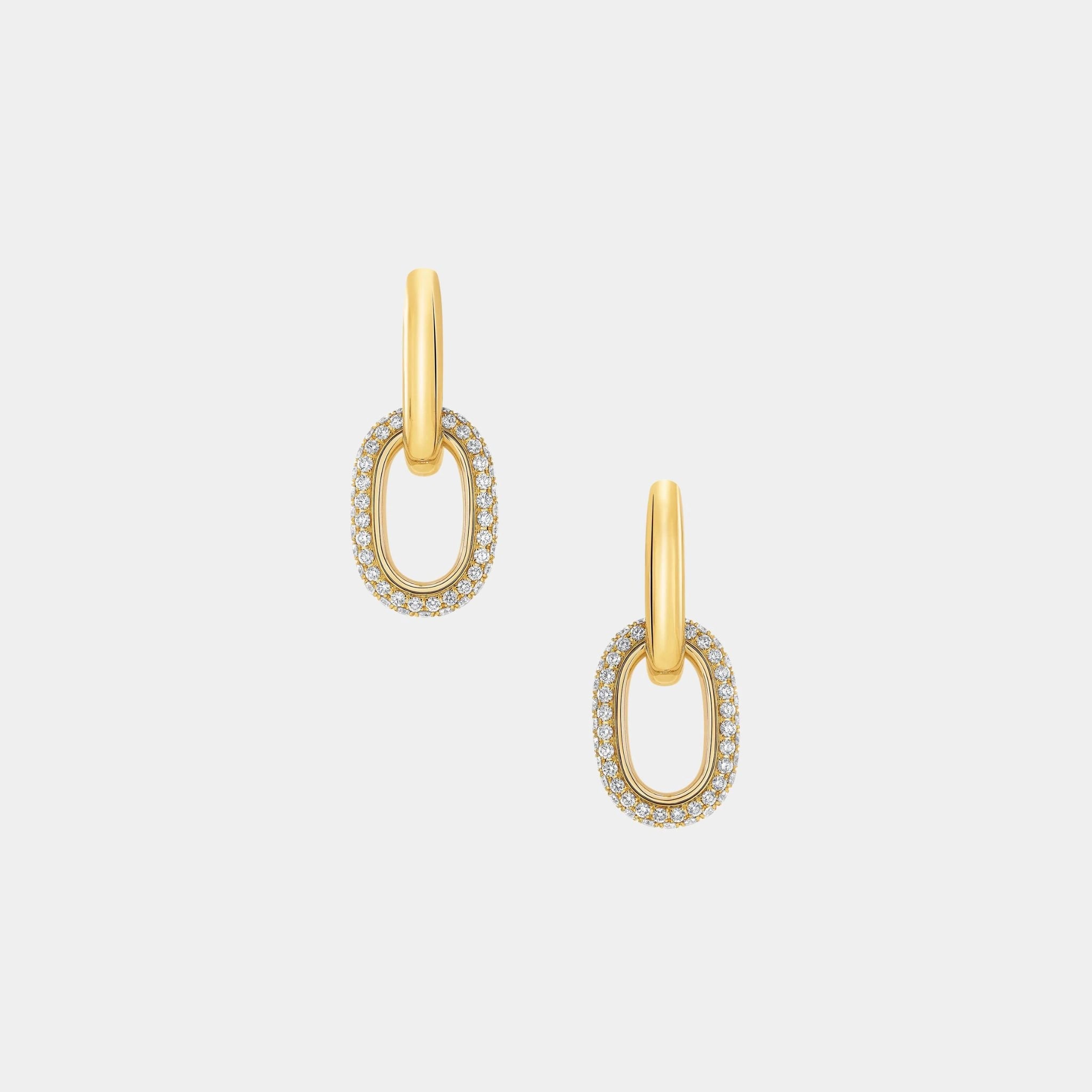 Graff Be Together Diamond Earrings Yellow Gold, Front