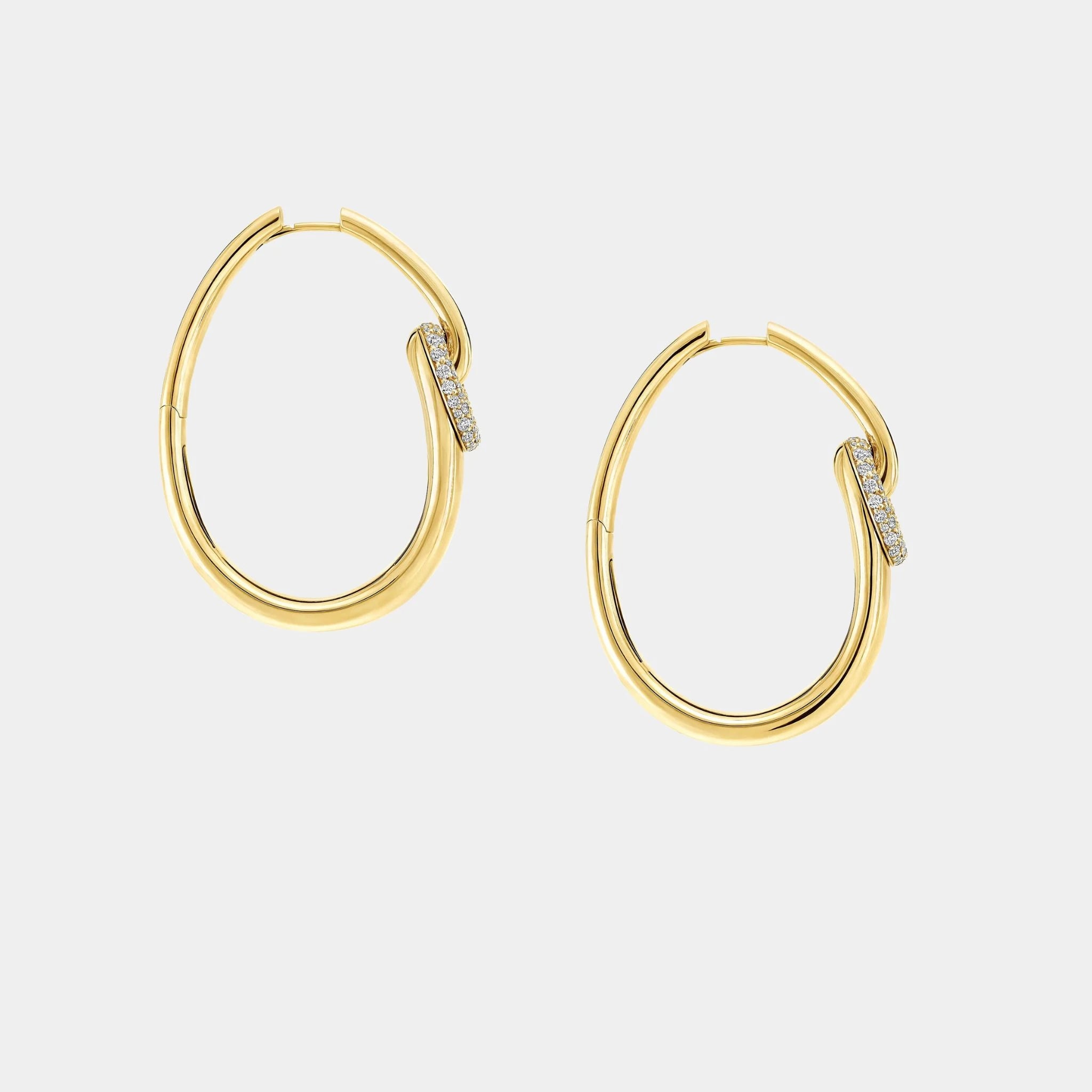 Graff Be Together Diamond Hoop Earrings, Yellow Gold, Side