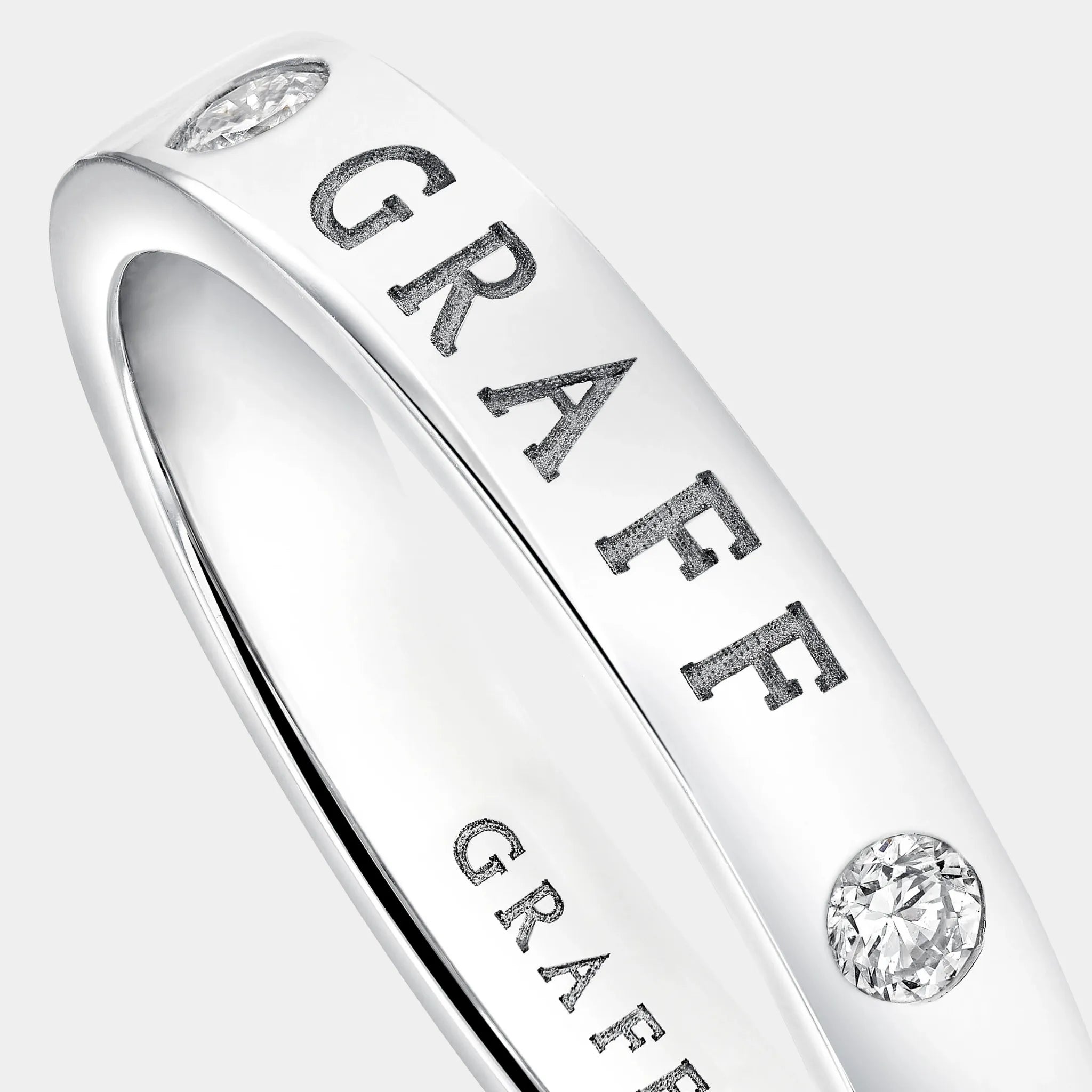 Graff Logo Diamond Band White Gold, Gold