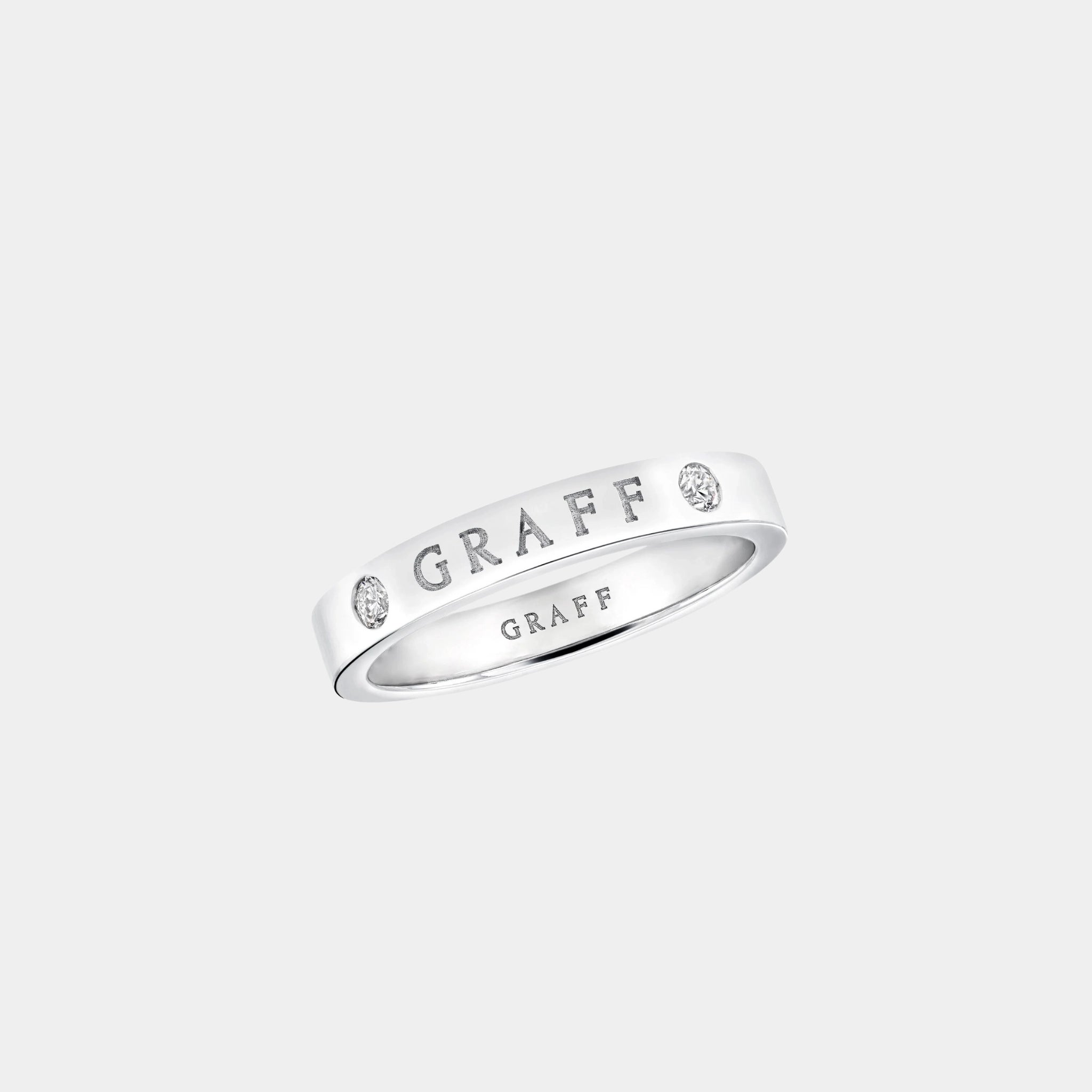 Graff Logo Diamond Band White Gold, Top