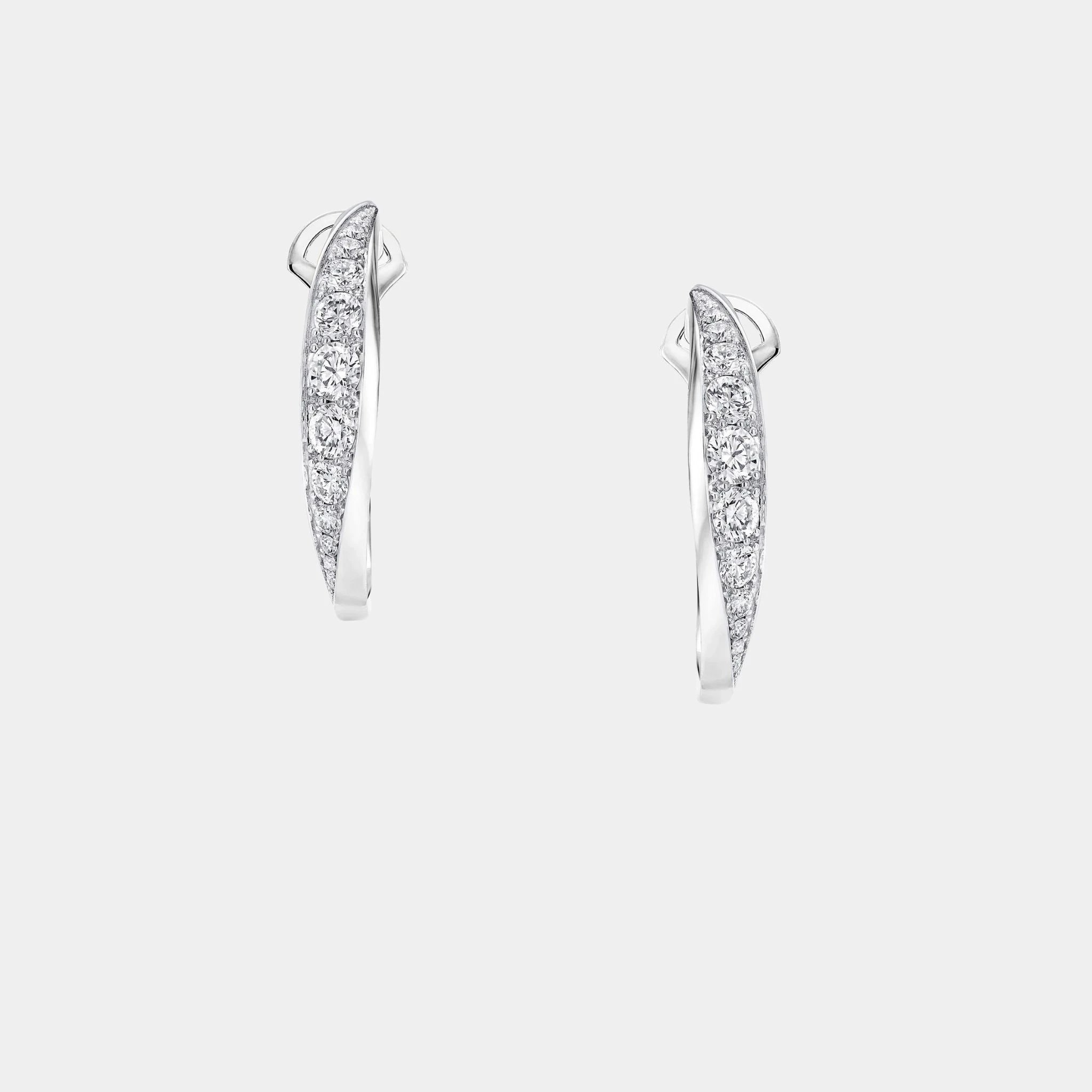 Graff Spiral Diamond Earrings White Gold, Front