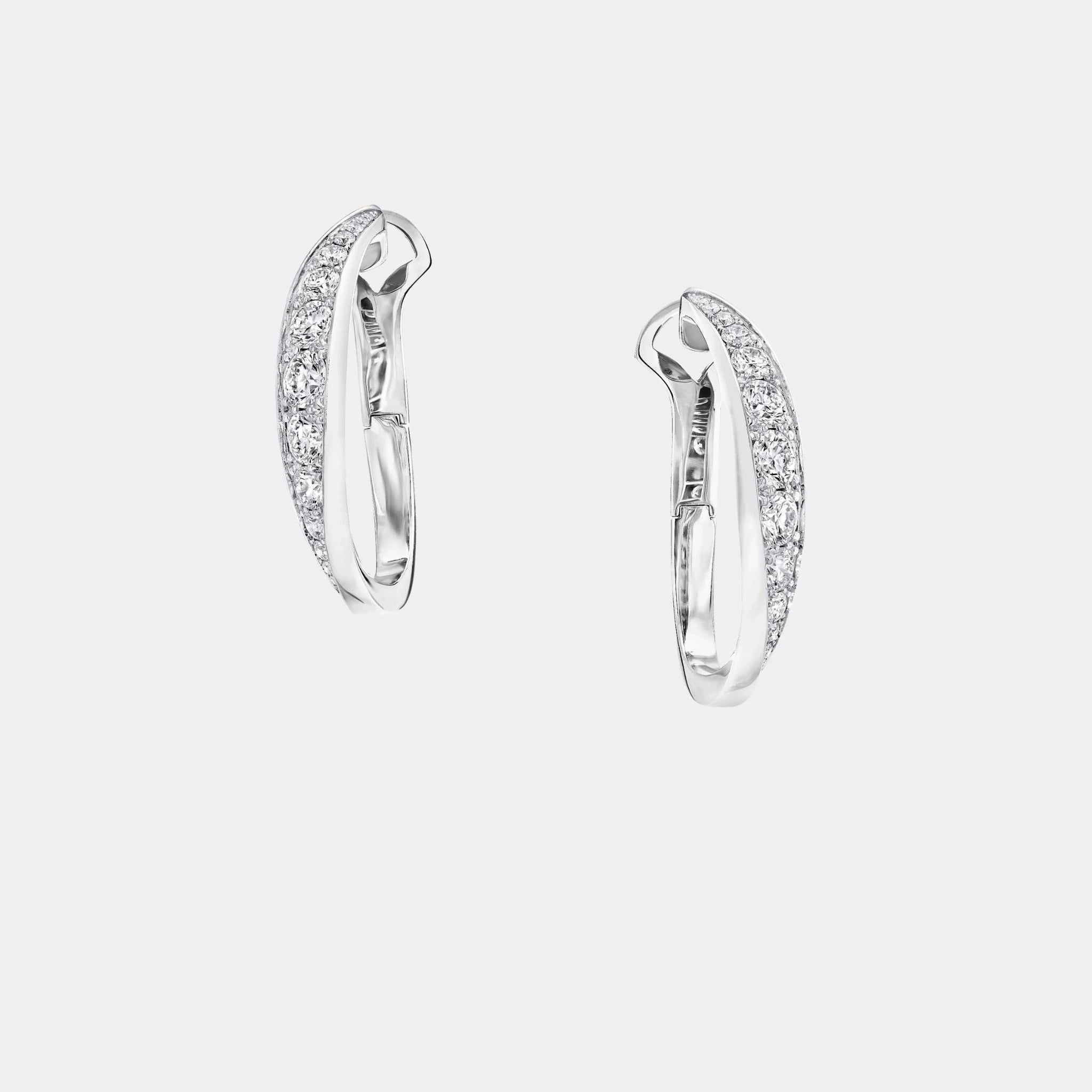 Graff Spiral Diamond Earrings White Gold, Side