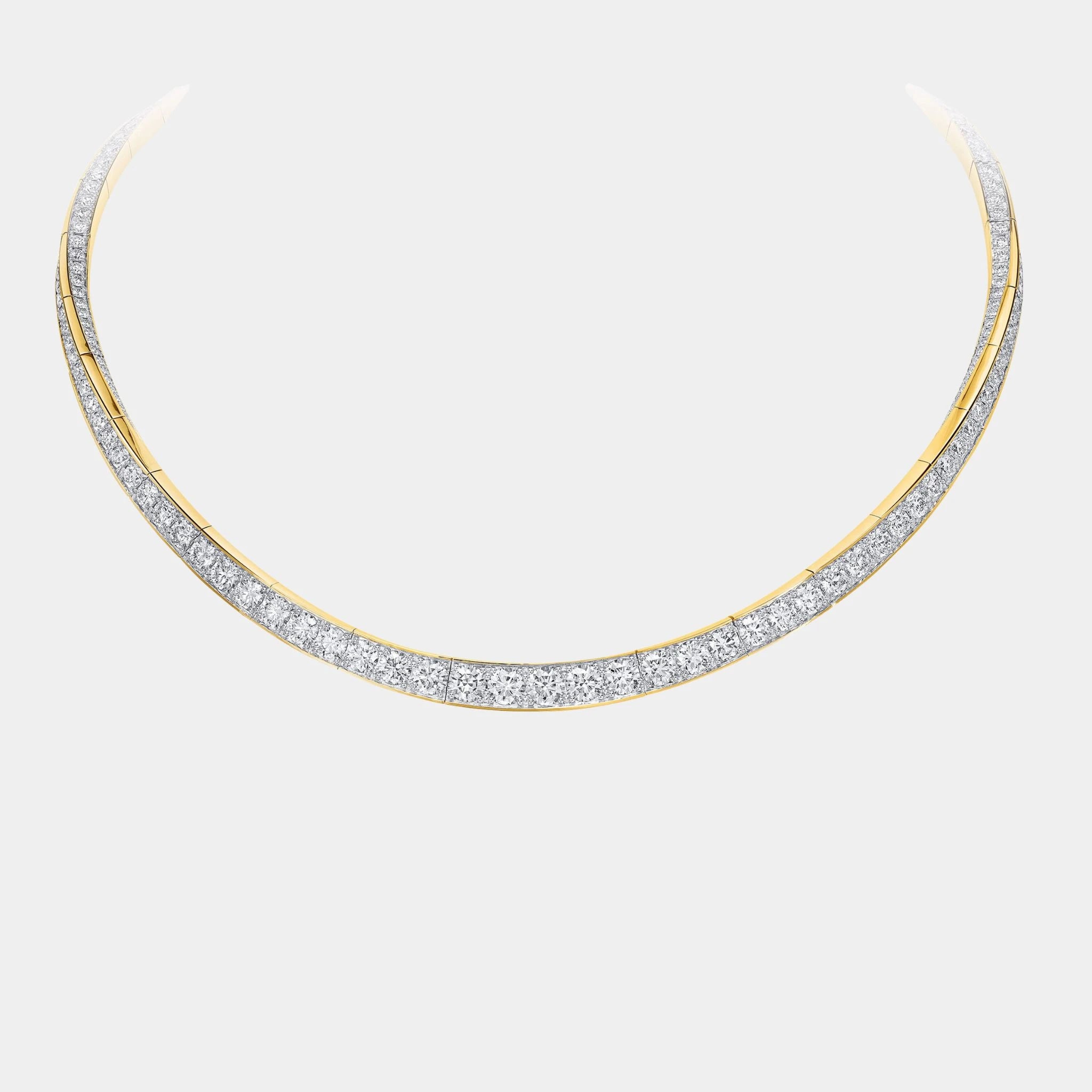 Graff Spiral Diamond Necklace, Yellow Gold, Front