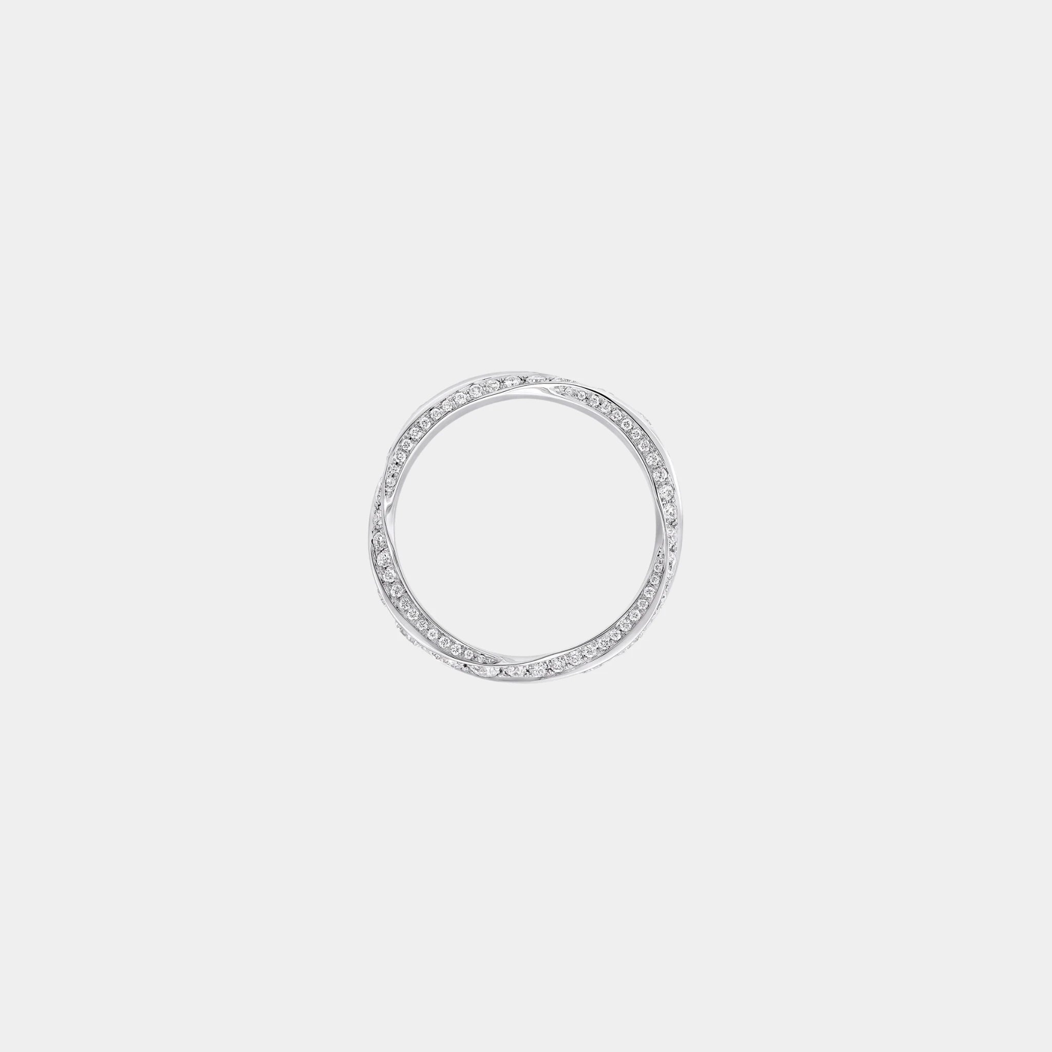 Graff Spiral Pavé Diamond Band White Gold 5MM, Front