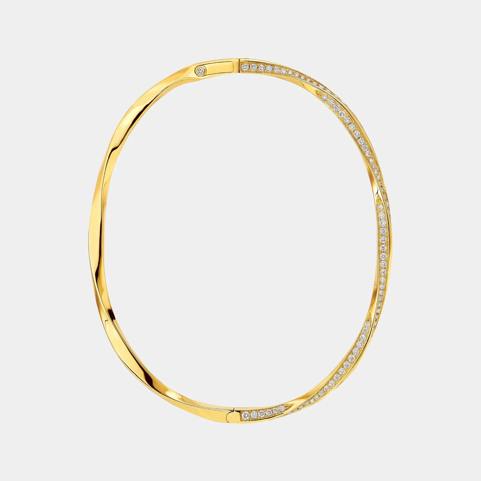 Graff Spiral Pavé Diamond Bangle Yellow Gold, Front