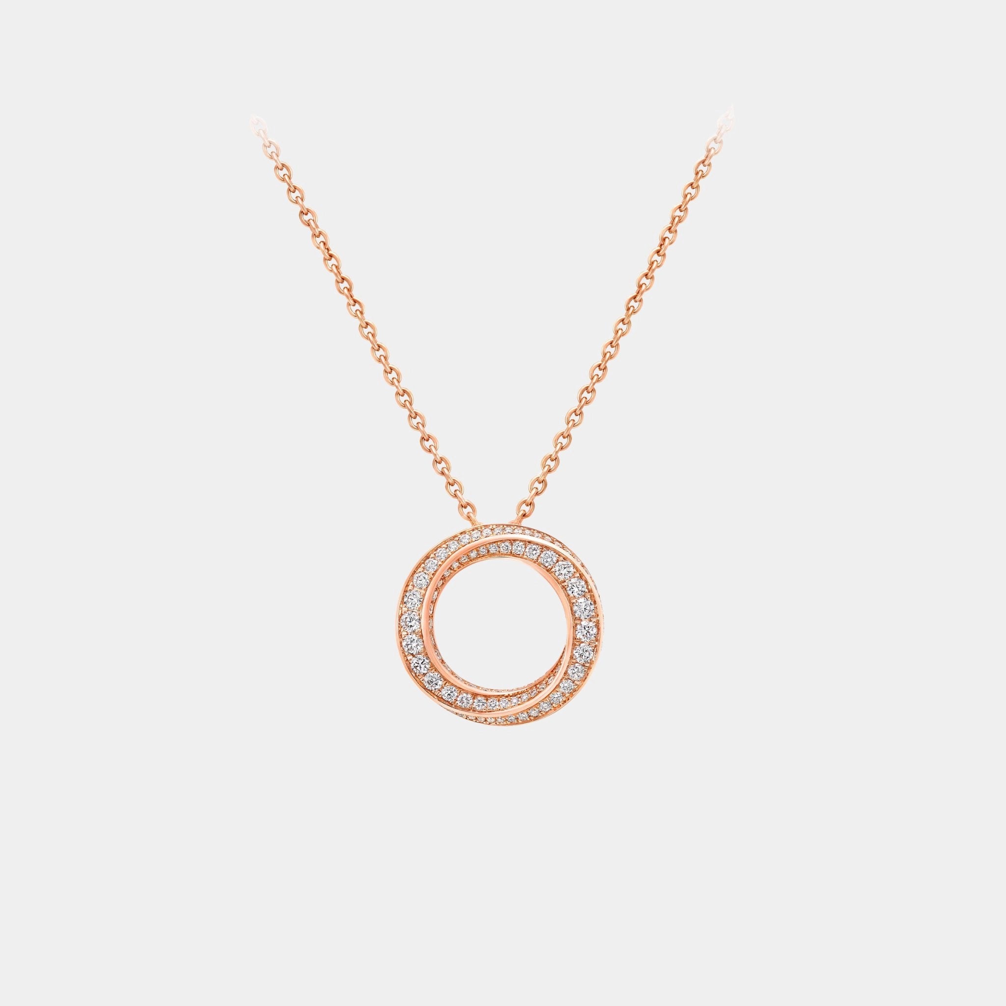 Graff Spiral Pavé Diamond Pendant Rose Gold, Front