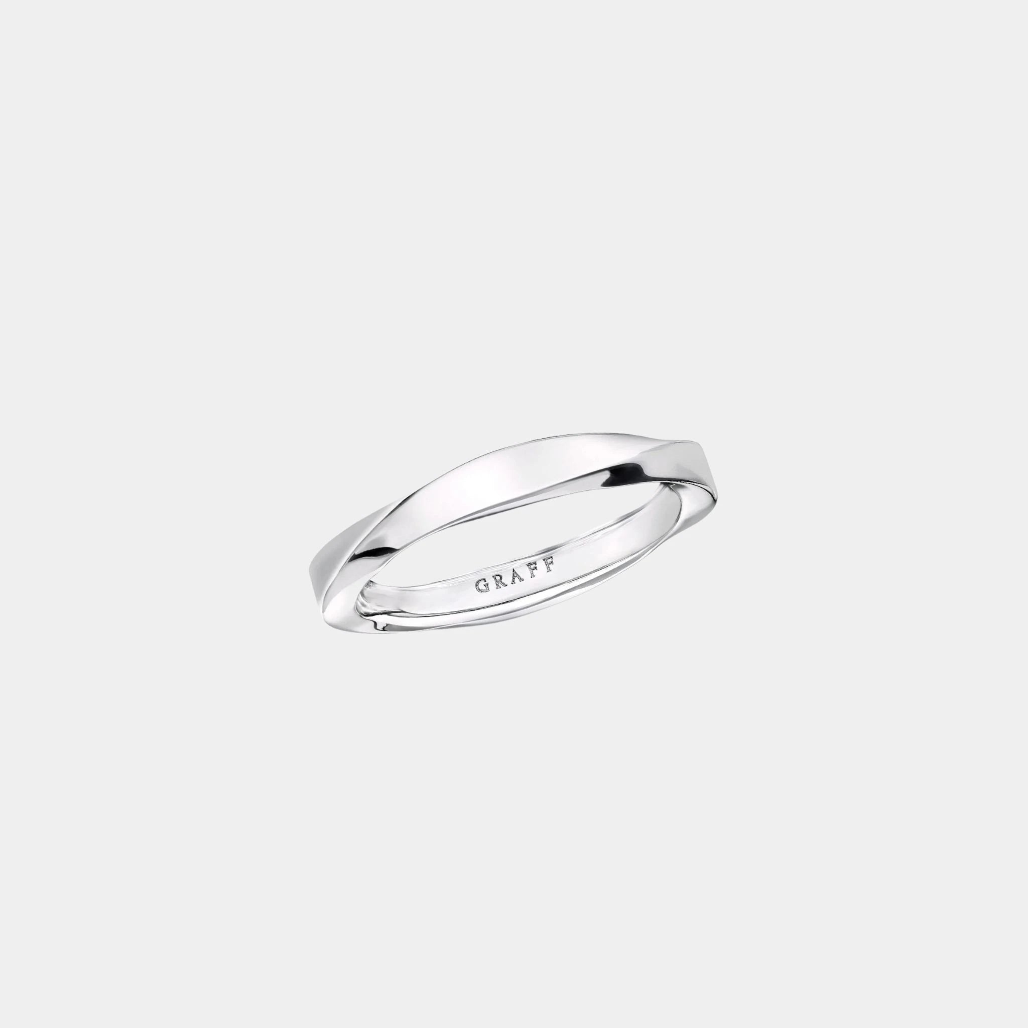 Graff Spiral White Gold Band 3.5MM, Top