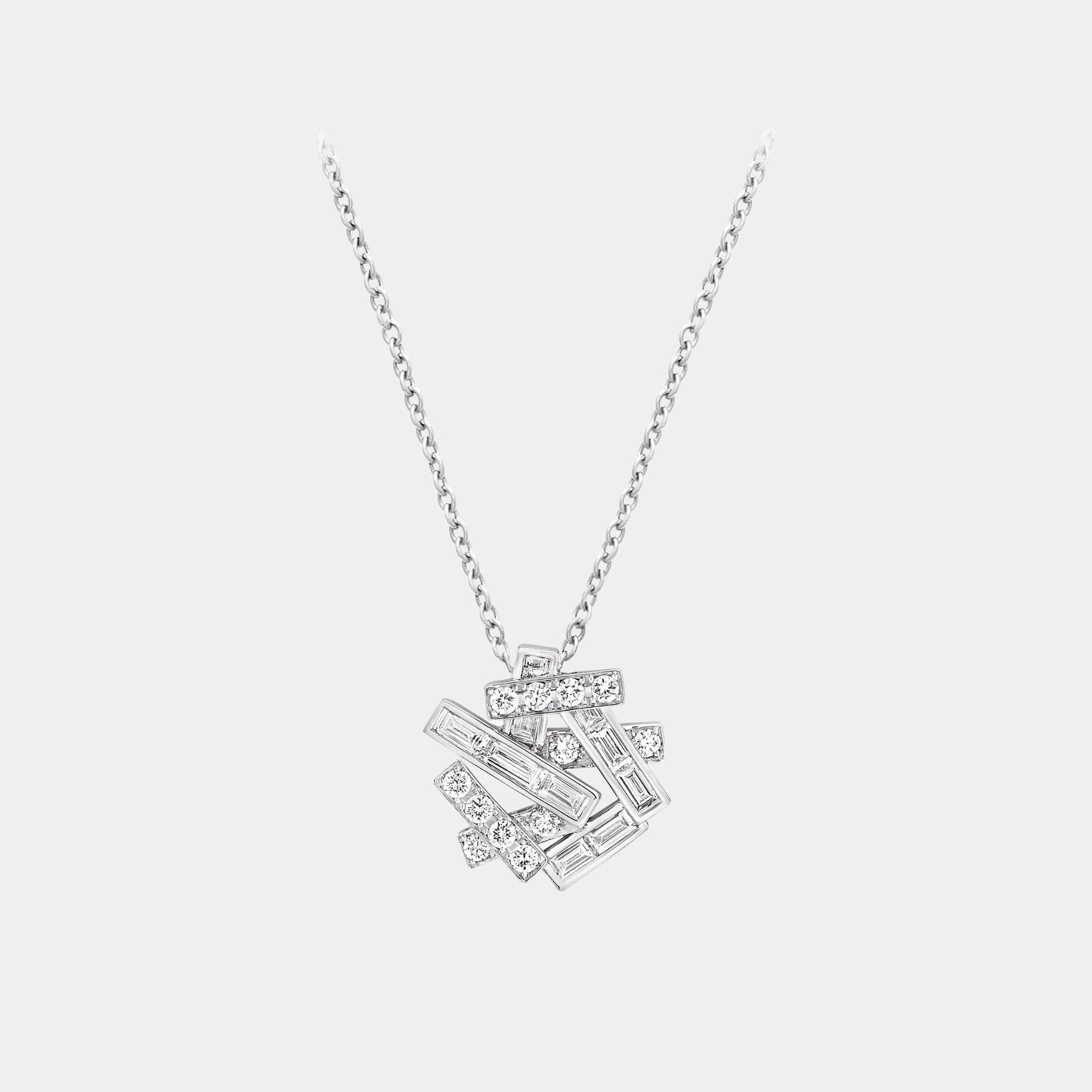 Graff Threads Diamond Pendant, White Gold, Front