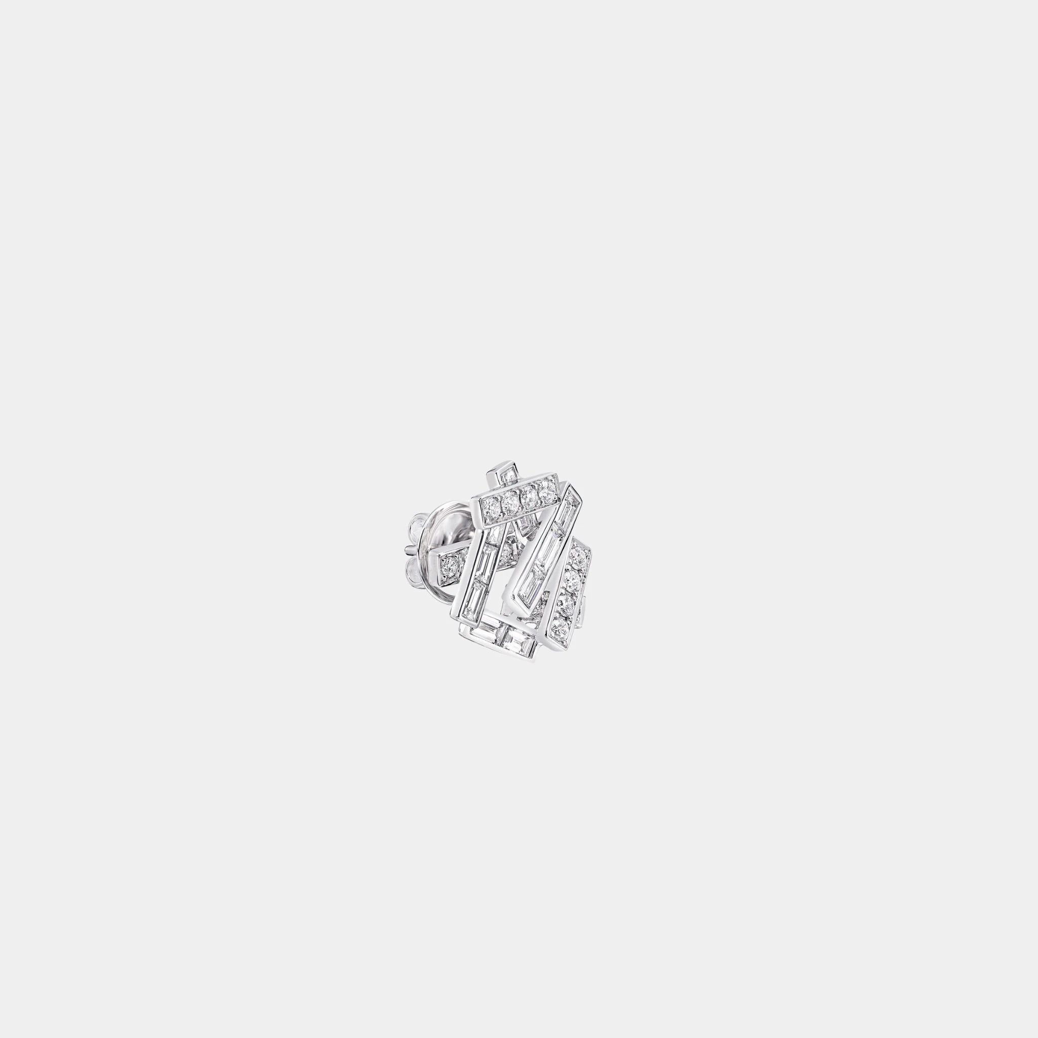 Graff Threads Diamond Stud Earrings, White Gold, Side