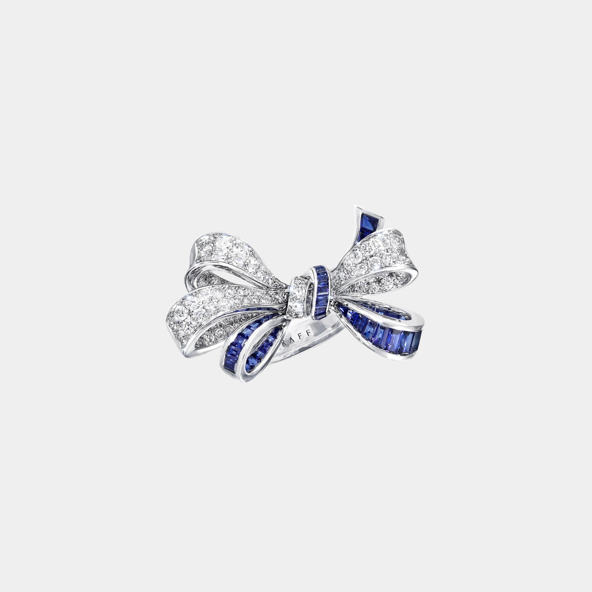 Graff Tildas Bow Double Knot Sapphire and Diamond Ring, Front