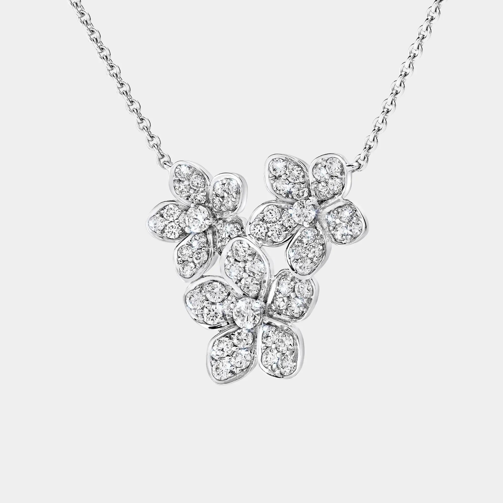 Graff Wild Flower Diamond Cluster Pendant, Close