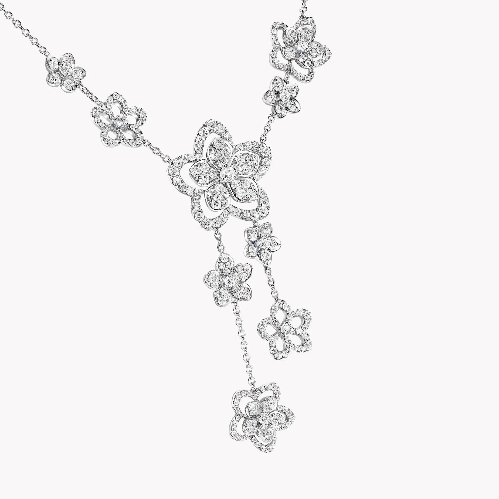 Graff Wild Flower Diamond Drop Necklace, Close