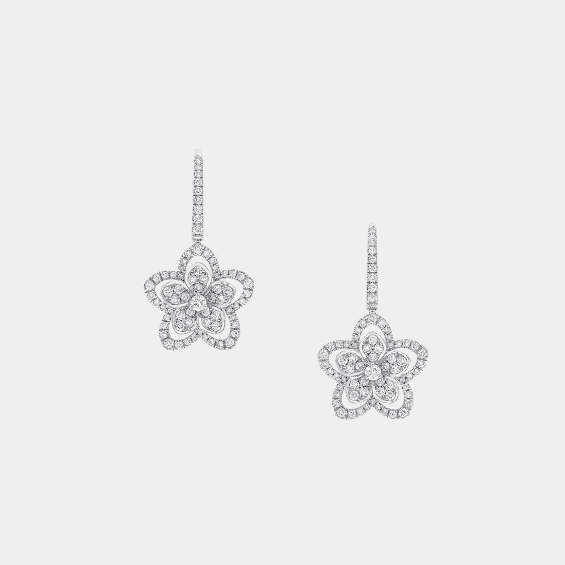 Graff Wild Flower Diamond Earrings, Front