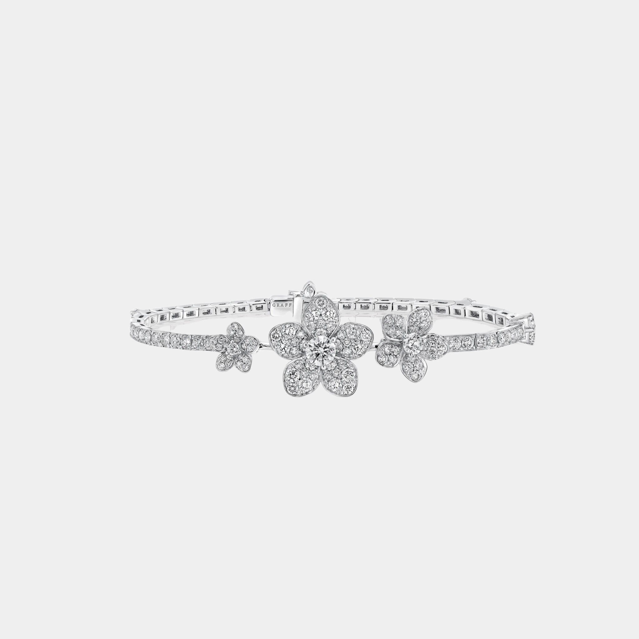 Graff Wild Flower Pavé Diamond Bracelet, Front