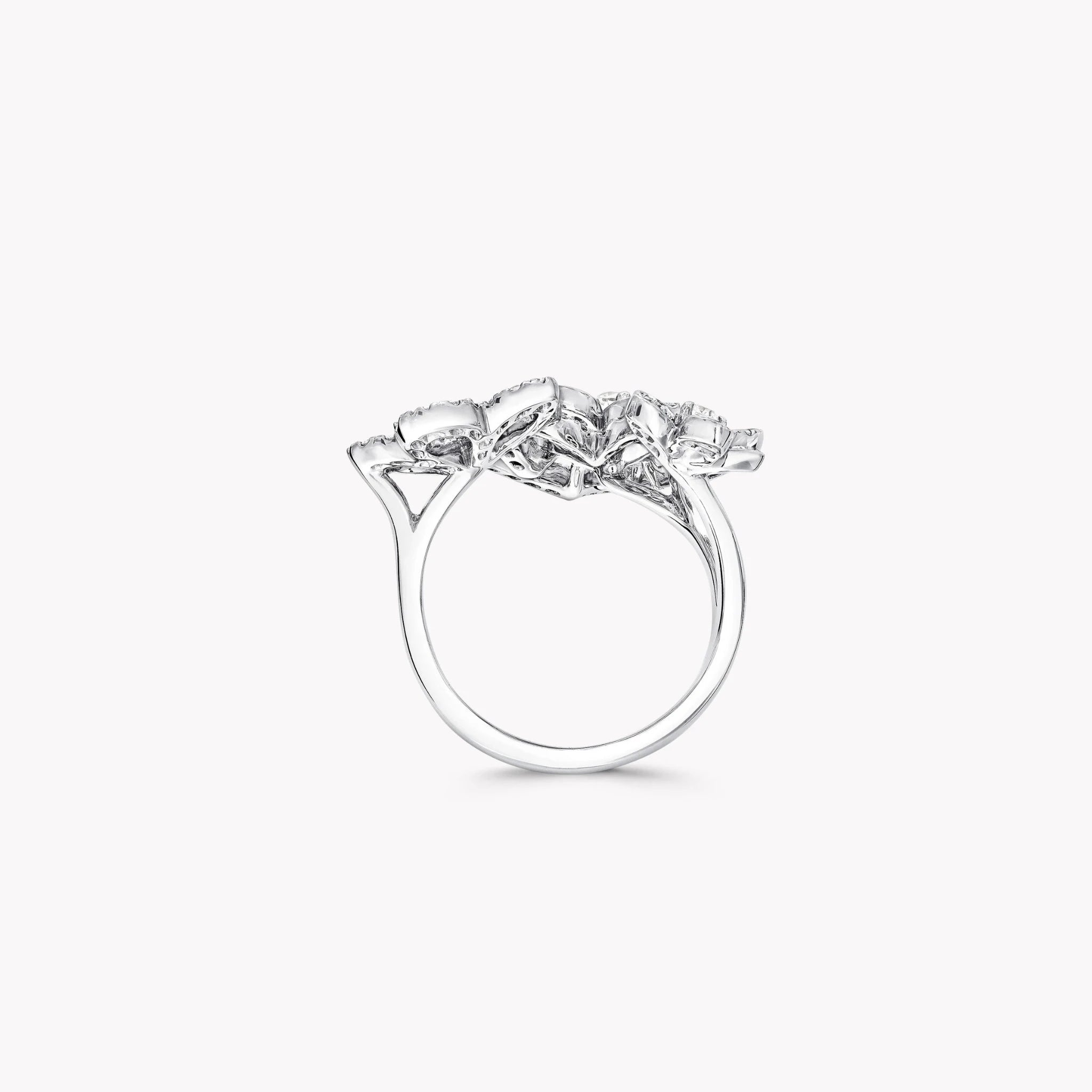 Graff Wild Flower Triple Diamond Ring, Front